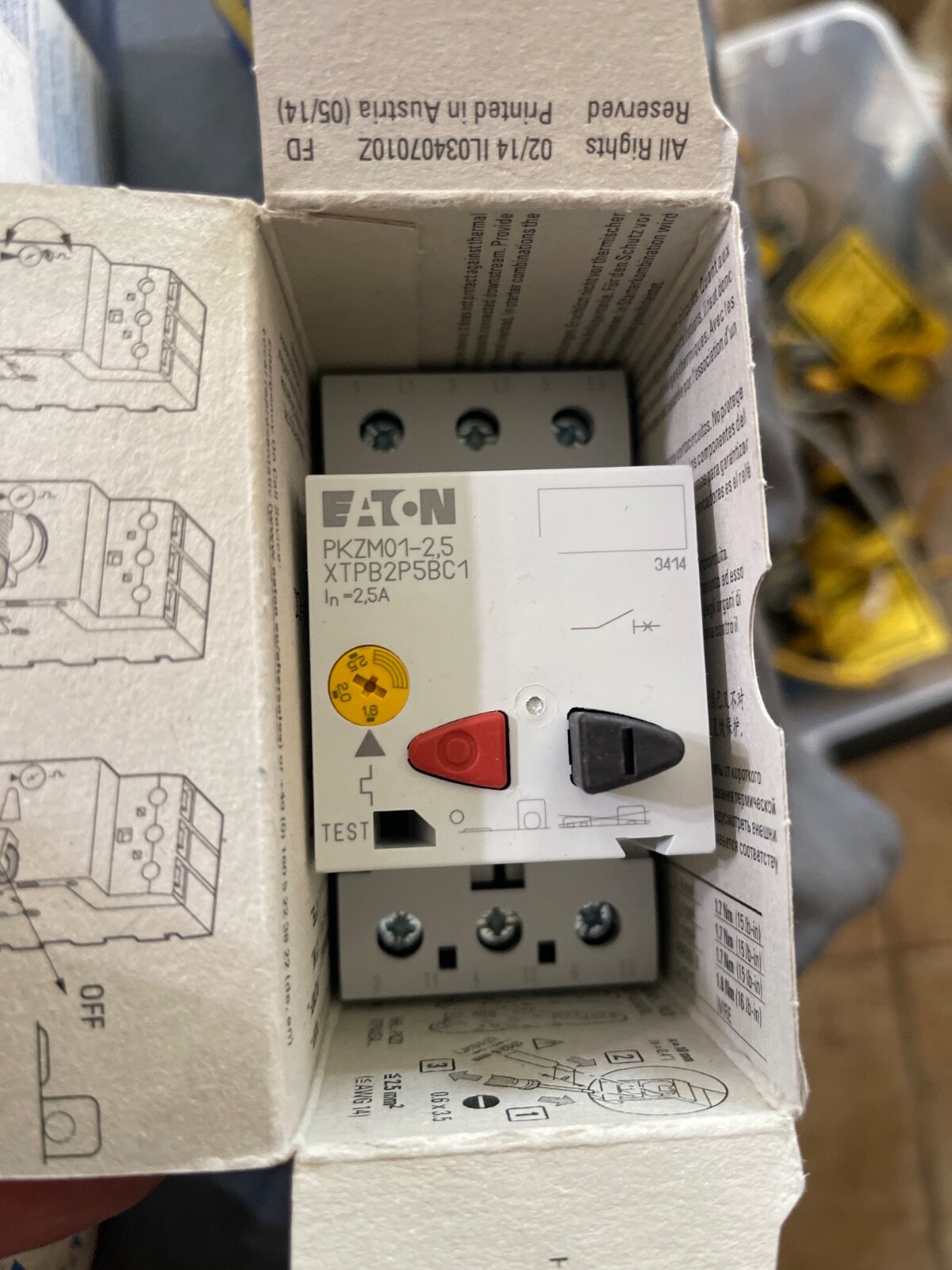 Eaton GENUINE PKZM01-2,5 Motor Protection Circuit Breaker XTPB2P5BC1