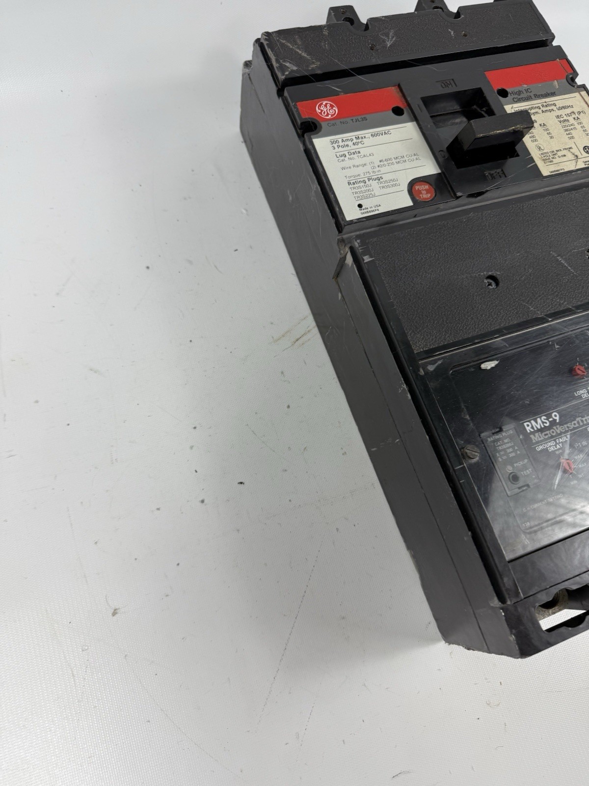 GE TJL3S Molded Case Circuit Breaker – 300 Amp MAX Tested, 600 VAC, TR3S200J