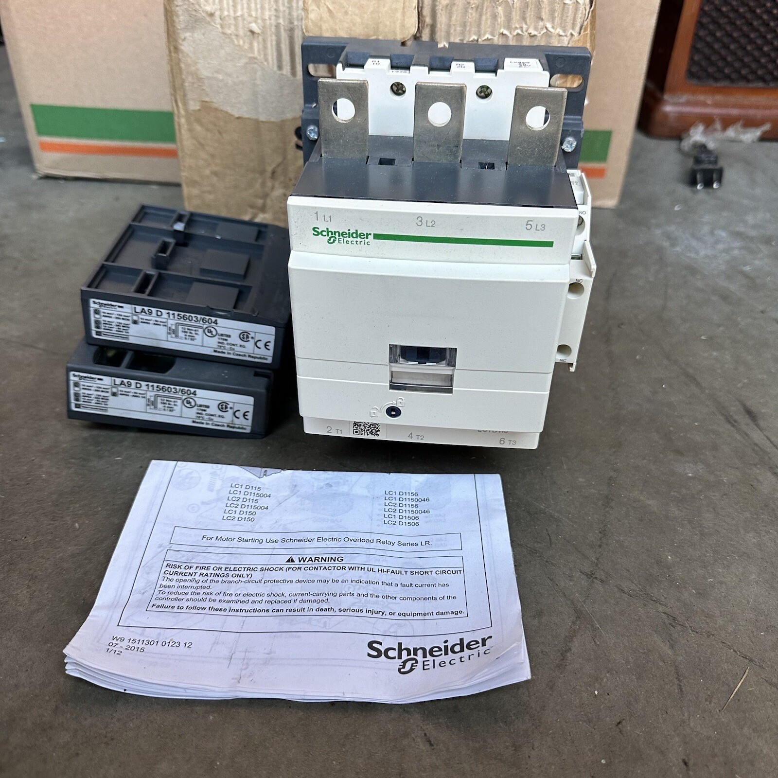 NEW OPEN BOX Schneider LC1 D115BD 3P 115A 24VDC Coil Contactor 75HP 460V