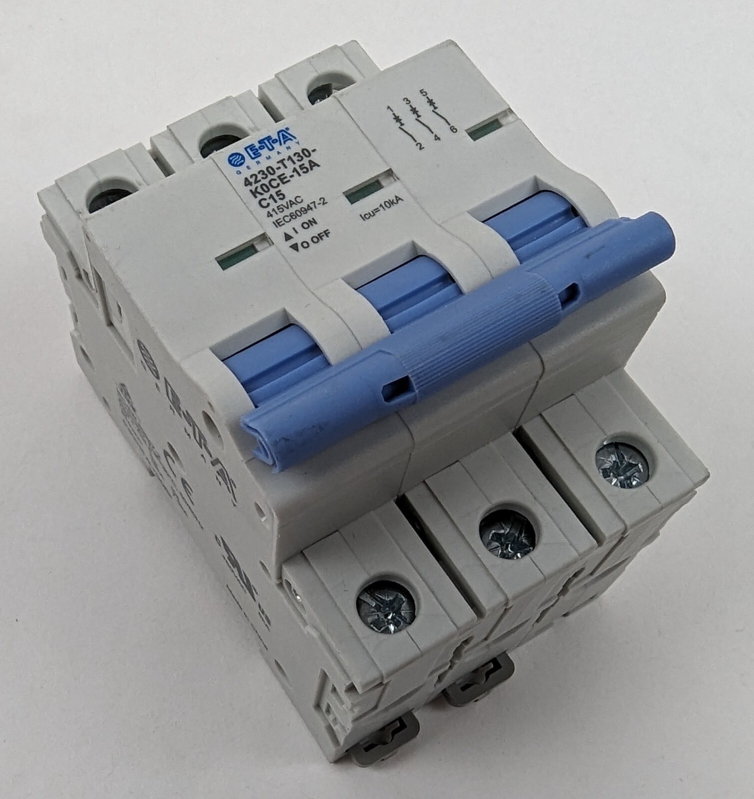 4 ETA 4230-T130-K0CE-15A Circuit Breaker 15A 415Vac 3Pole Din Rail Thermal NEW