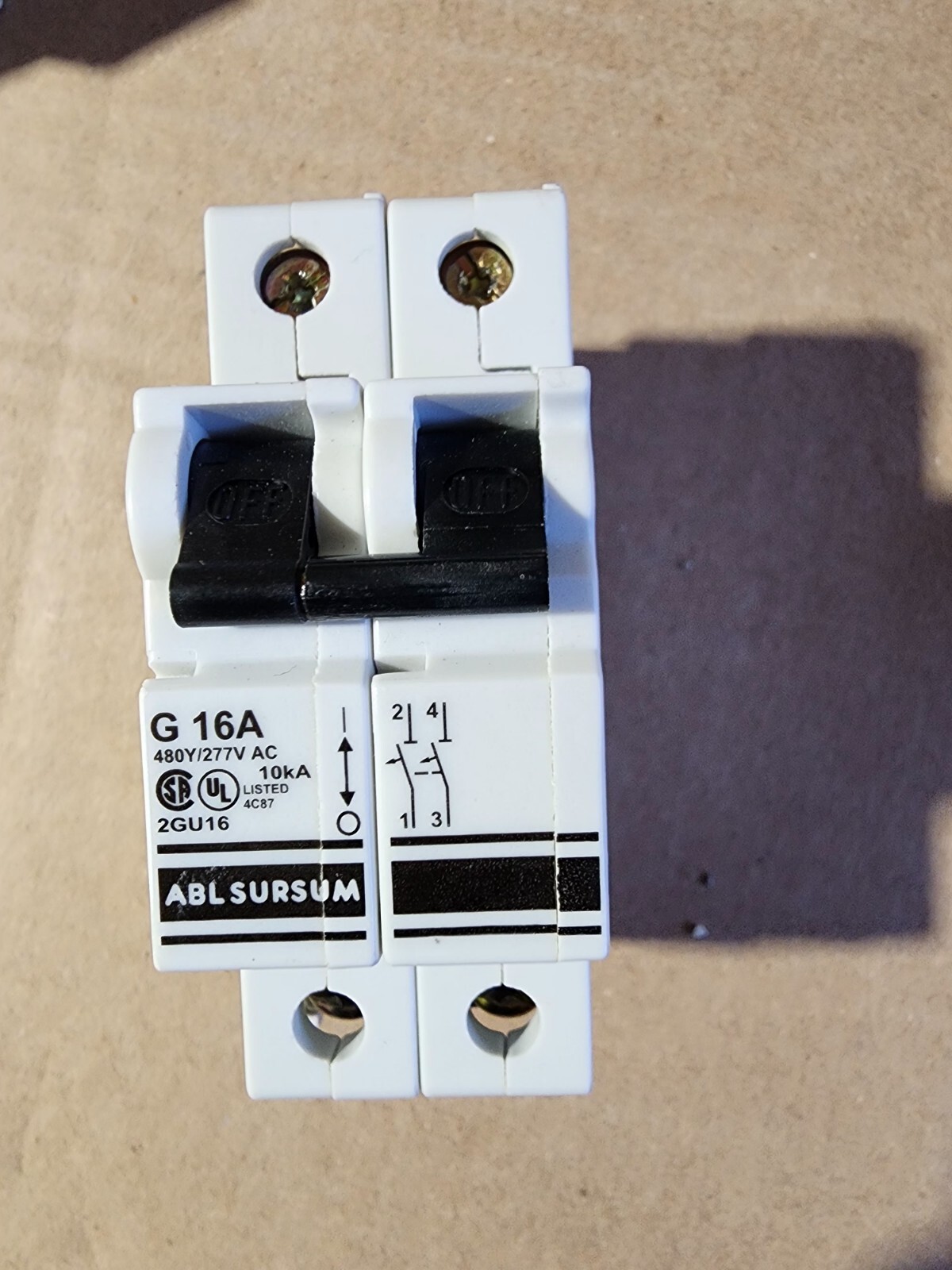 ABL Sursum G16A 2GU16 Circuit Breaker 2P 16A 480/277 VAC