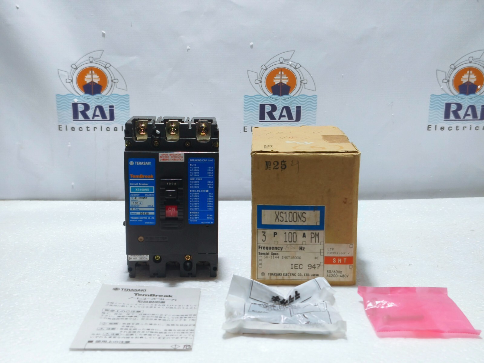 TERASAKI XS100NS 100 A (3 POLE) CIRCUIT BREAKER AC200-480V MCCB (Free Shipping)