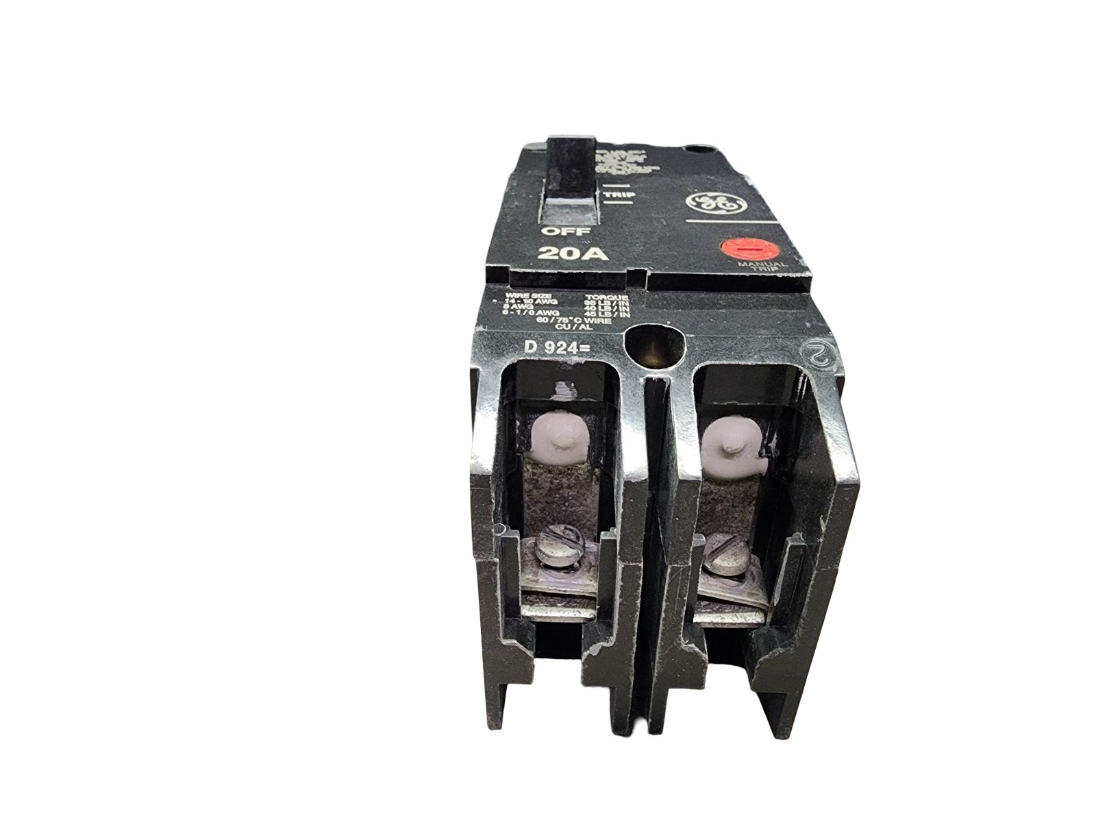 GE TEY220 Breaker 20A 2‑Pole 480/277V 14kA Type TEY Manual Trip