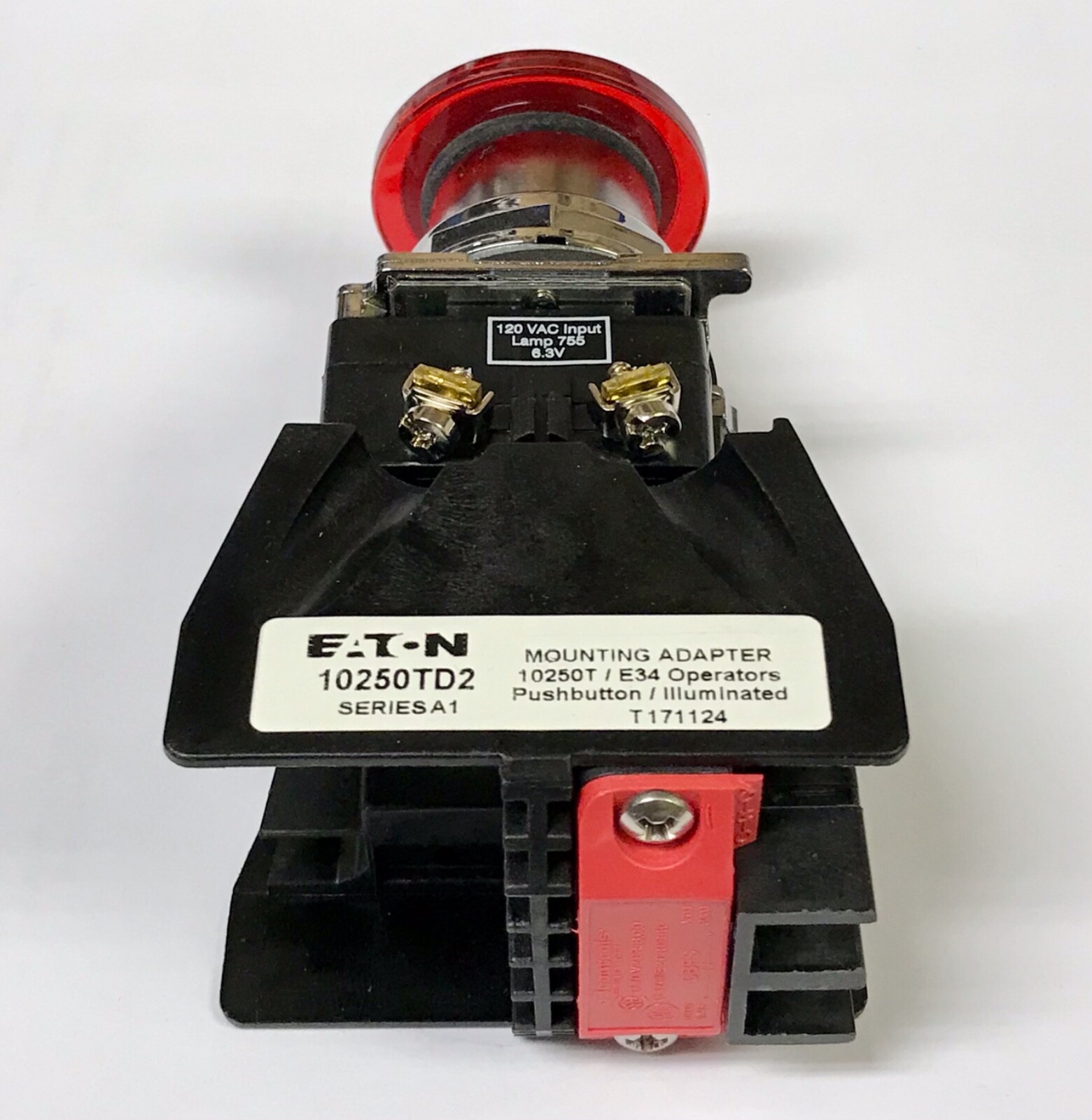 EATON 10250T828RD06 RED Illuminated Pushbutton 6 VAC VDC LED 1 NO 1 NC Push Pull