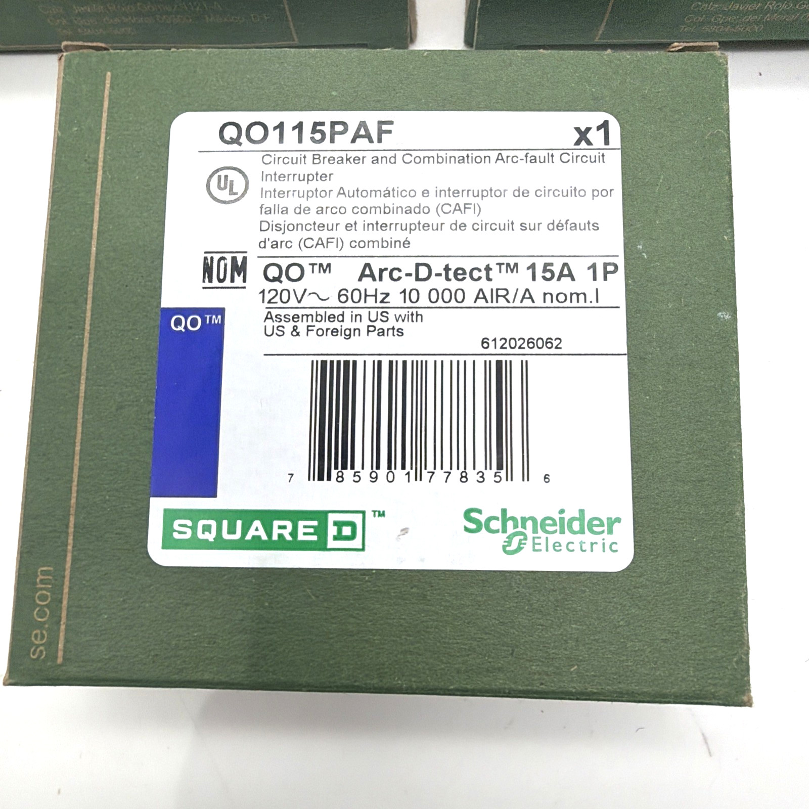 Square D QO115PAF 15A Arc Fault CAFCI Plug-On Neutral Breaker NEW Lot 7