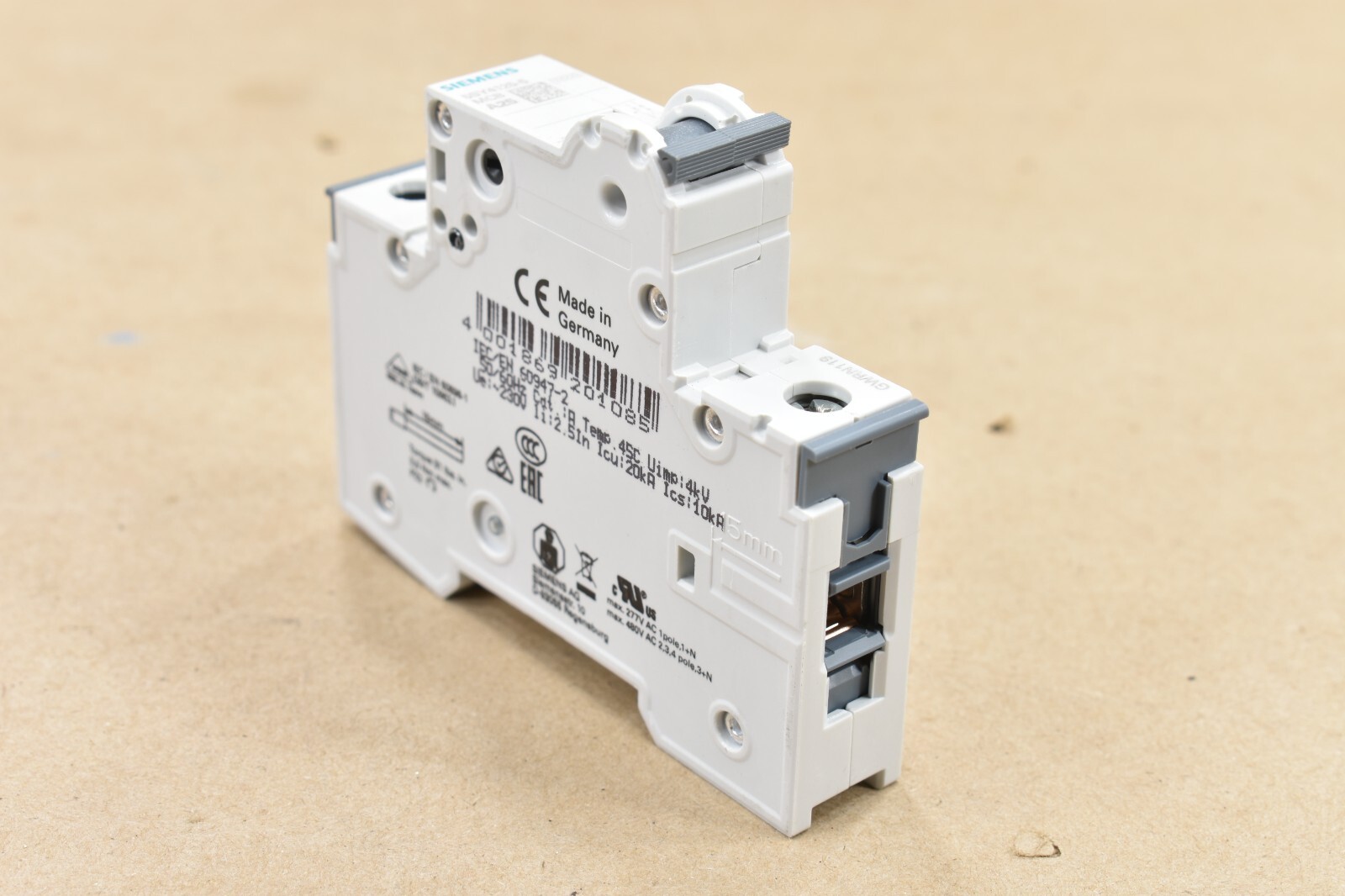 Lot Of 4 Siemens 5SY4125-5 Circuit breaker 230/400 VAC, 1 Pole, 10kA, 25A