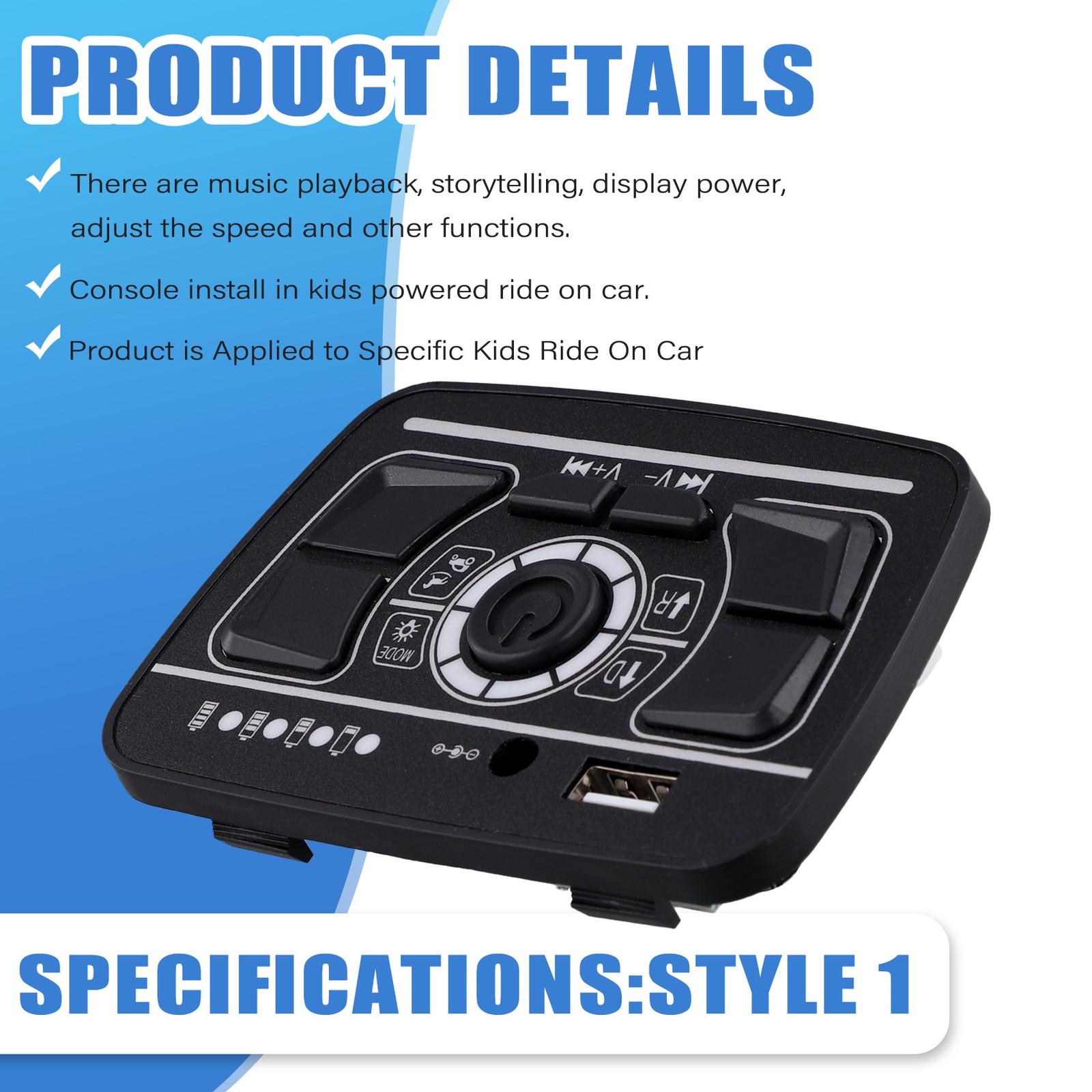 Children’S Electric Car Central Control Panel Multi Functional Bluetooth2488