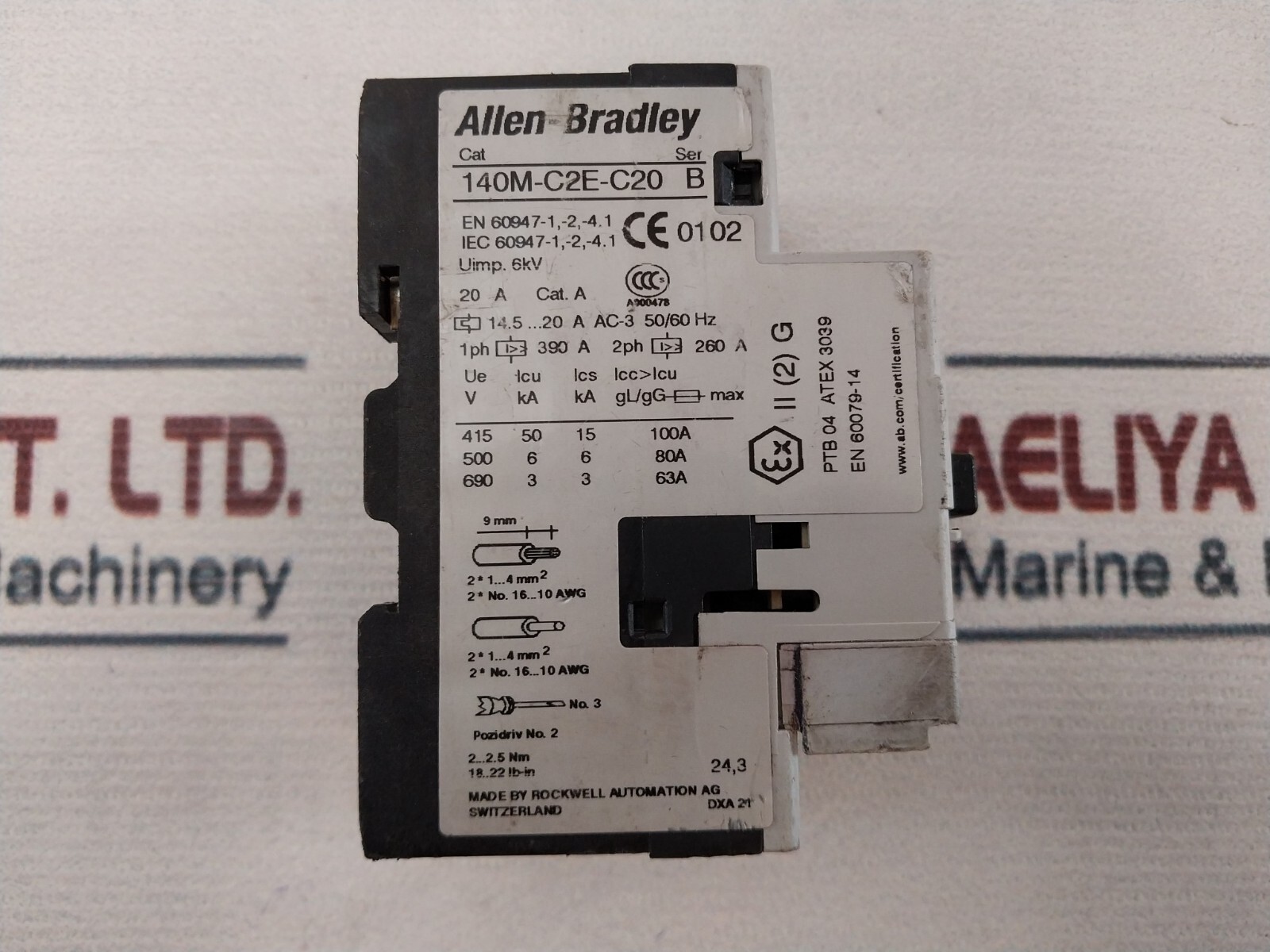 ALLEN-BRADLEY 140M-C2E-C16 Motor Protector Circuit Breaker 50/60Hz