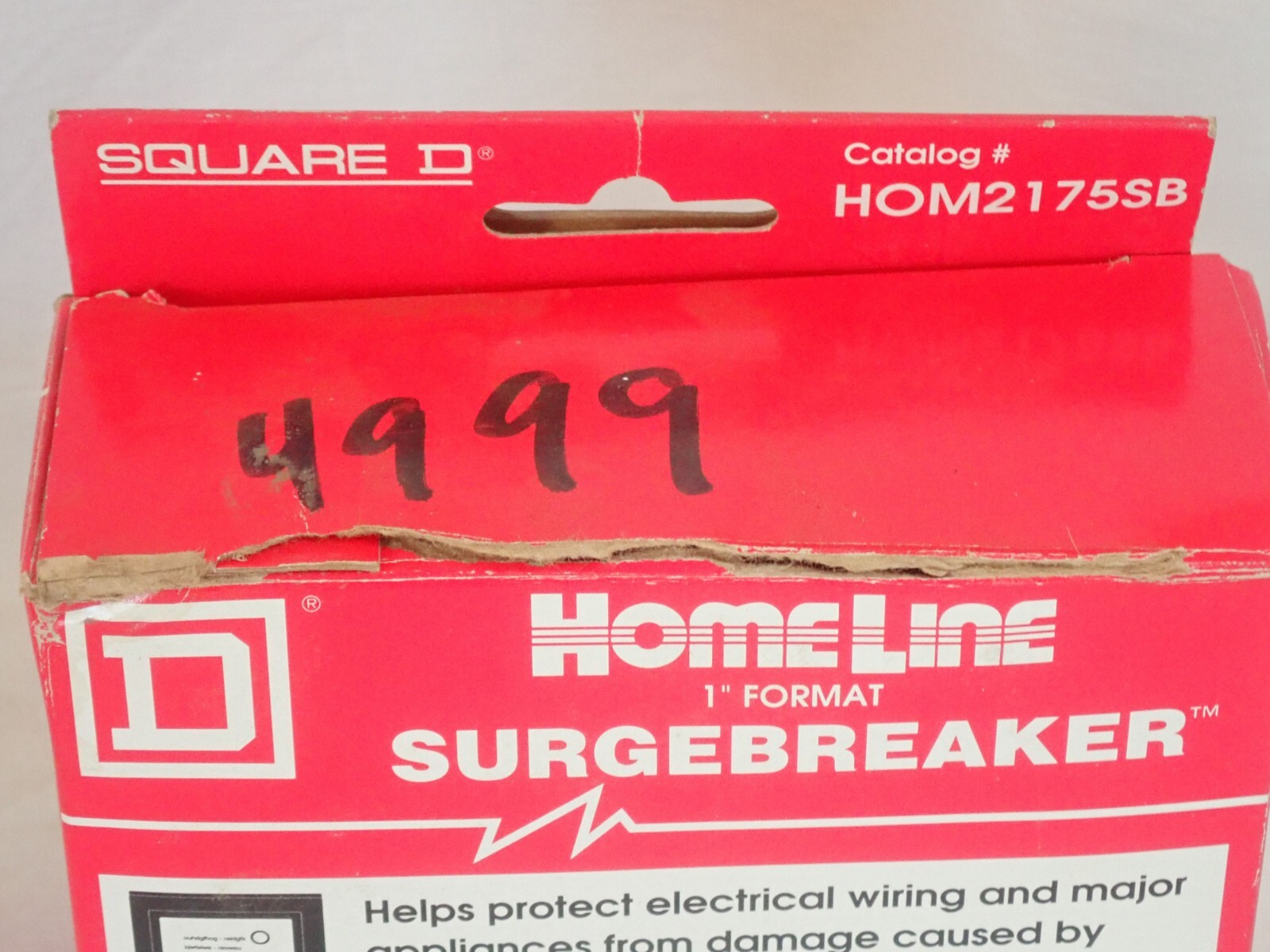 NOS SQUARE D HOM2175SB HOMELINE 1″ SURGE BREAKER/PROTECTOR/ARRESTER 175VAC MAX
