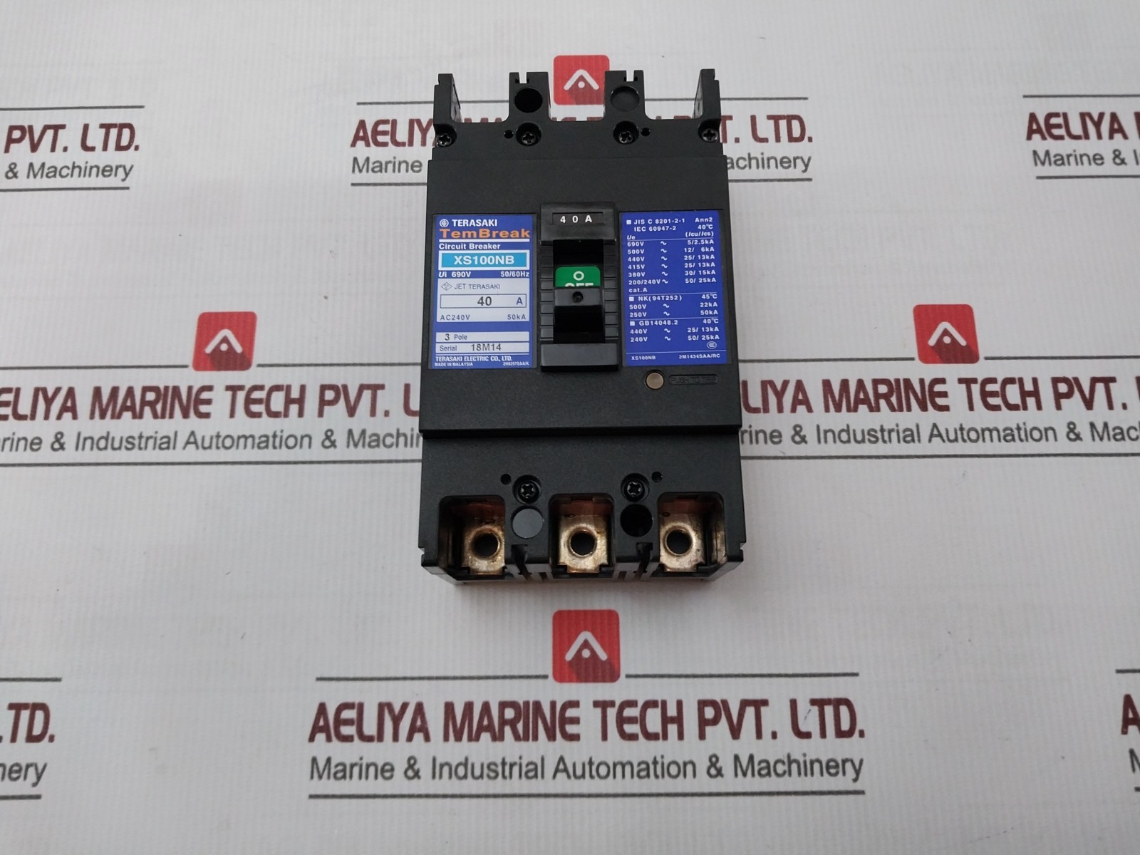 TERASAKI XS100NB Circuit Breaker 50/60HZ JIS C 8201-2-1 ANN2 200/240V – 50/25KA