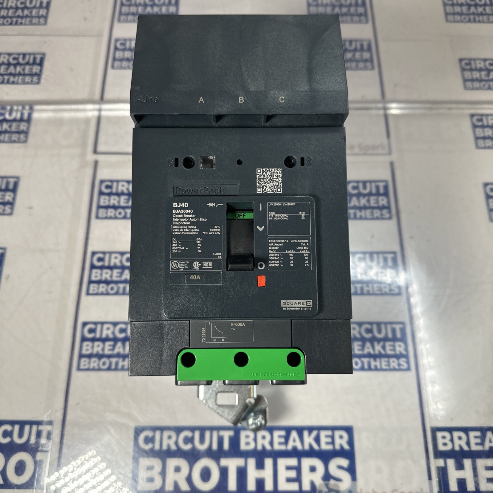 Square D BJA36040 40 Amp 600V 3 Pole BJ Circuit Breaker-Warranty (Ship Same Day)