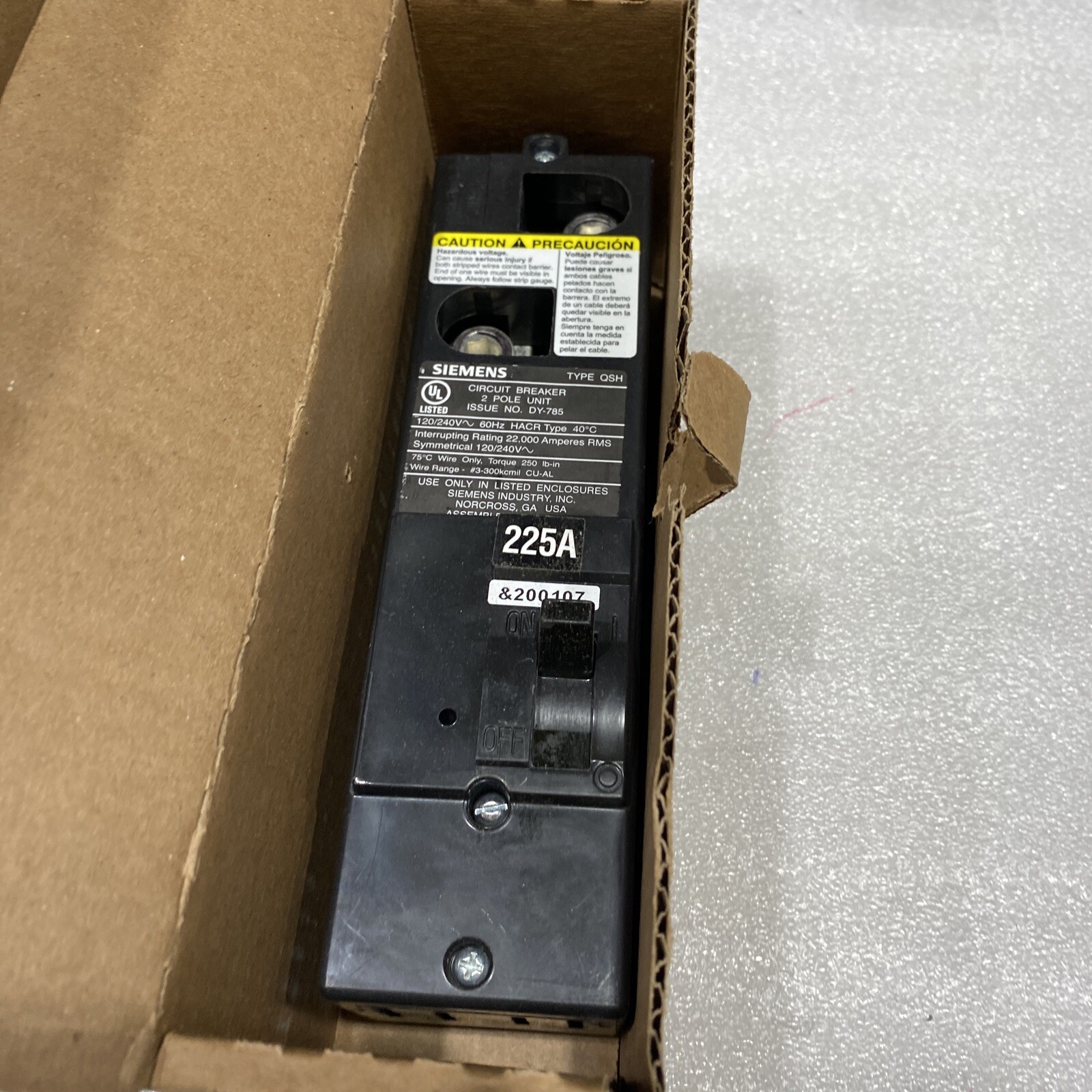 QS2225H SIEMENS QS BREAKERS- MULTI FAMILY USE ONLY BREAKER 225A 2P 120/240V NEW