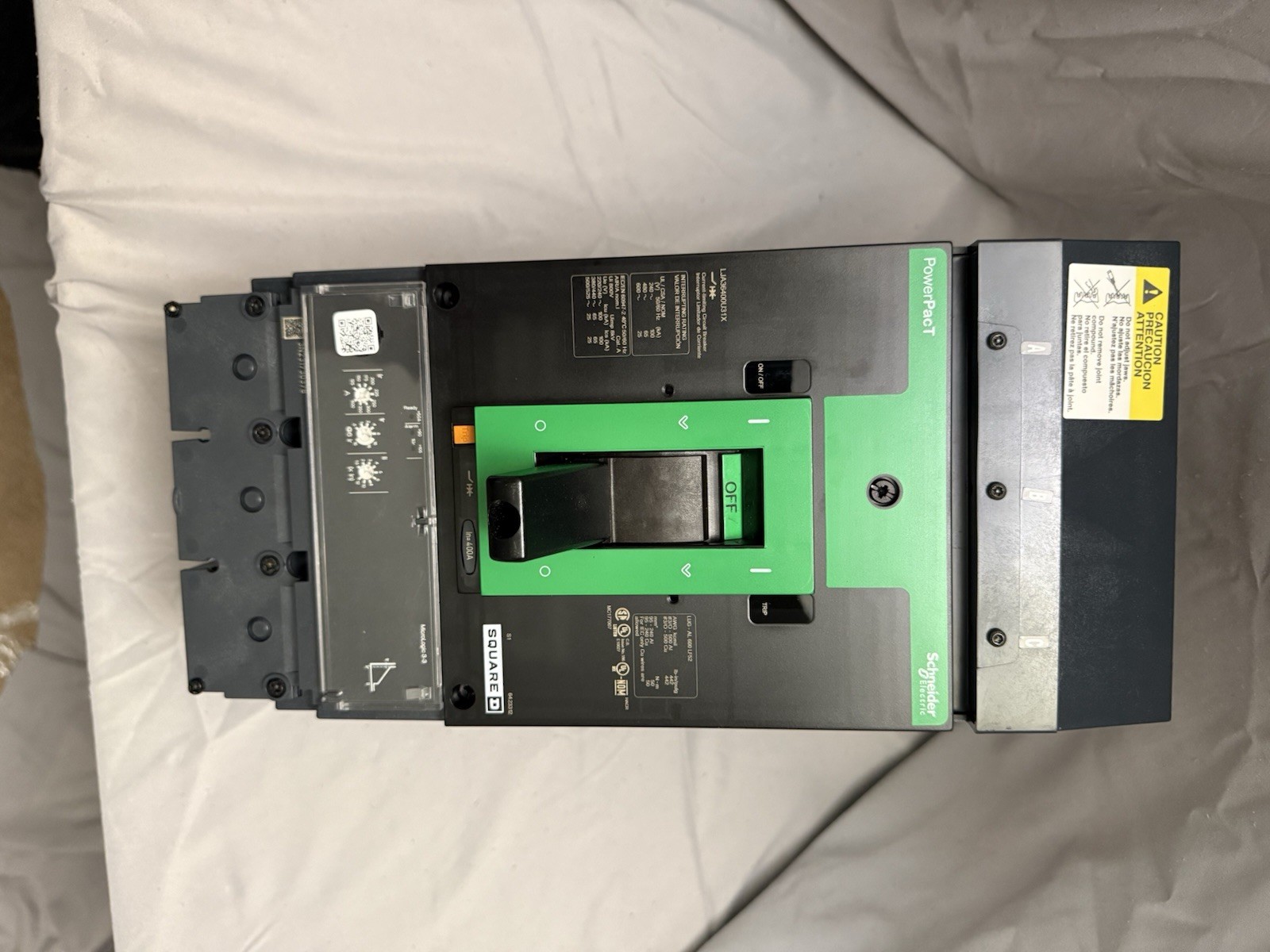 Square D LJA36400U31X PowerPact I-Line Circuit Breaker 400A 3P 600V 25KA LJ400