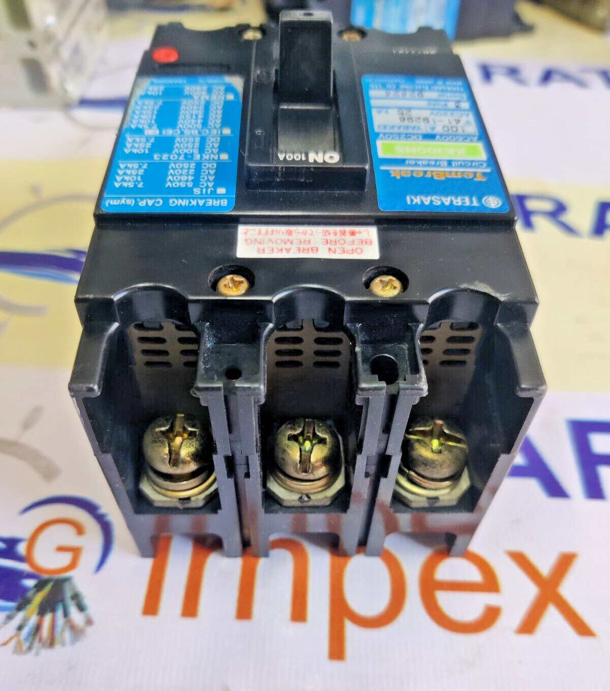 TERASAKI TEMBREAK XE100NS 100A 3POLE 25KA AC600V DC250V CIRCUIT BREAKER