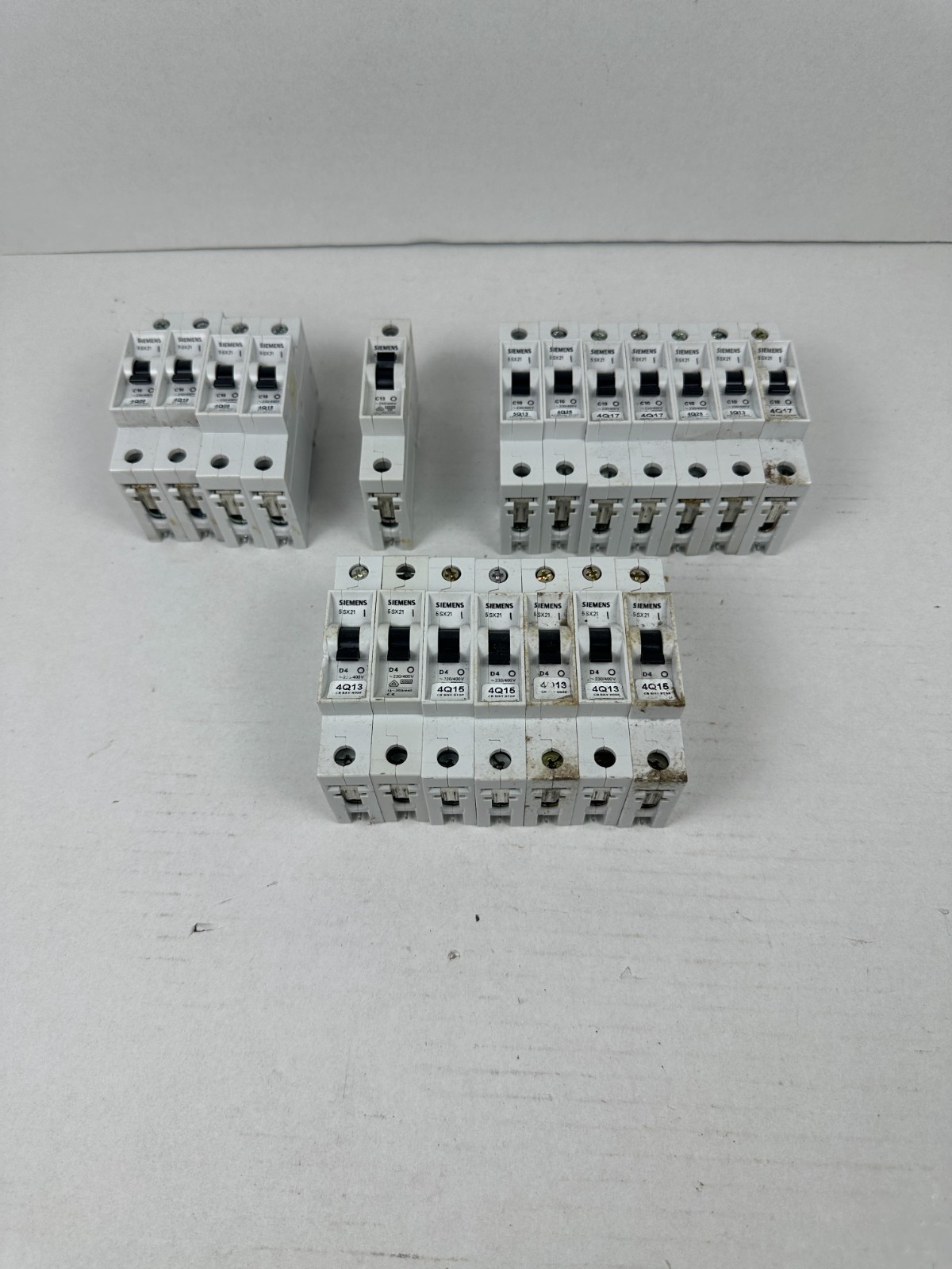HUGE Lot! 19 – Siemens 5SX21 Circuit Breakers. 4A, 10A, 13A, 16A 1-Pole 230/400V