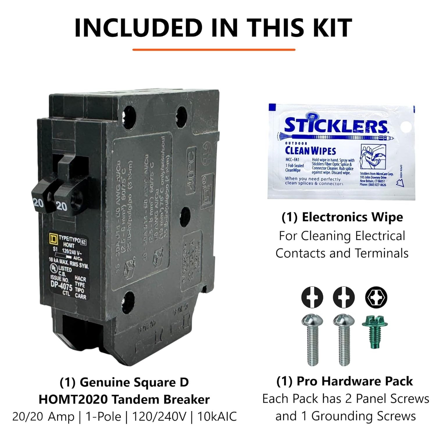 Genuine Square D Tandem Circuit Breaker Kit 1 Pack, 20/20 Amp 20A/20A Single-…