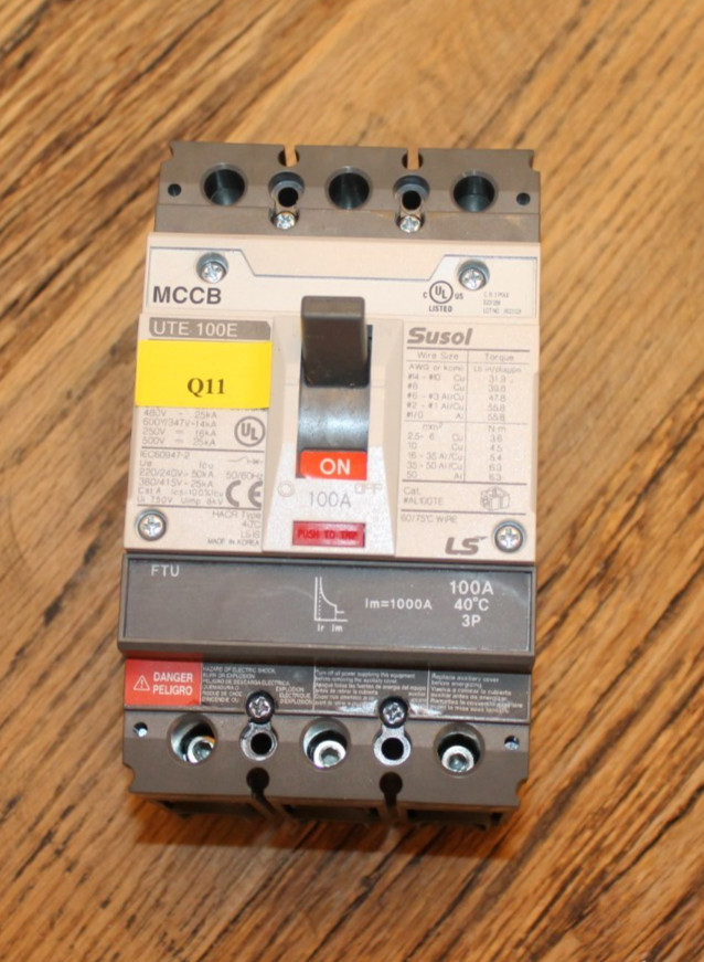 Ls Industrial Systems UTE100E Circuit Breaker 3p 100a Amp 240/480/600v-ac NEW
