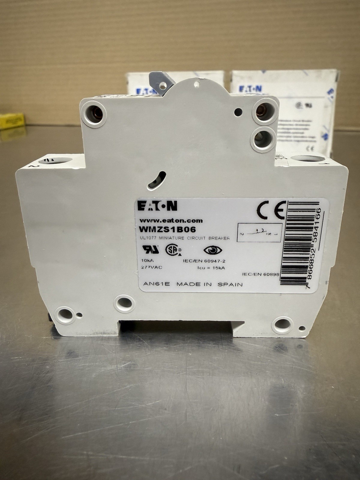 Lot of 2 Eaton WMZS1B06 Miniature Circuit Breaker 6 Amp 1 Pole 277V New In Box