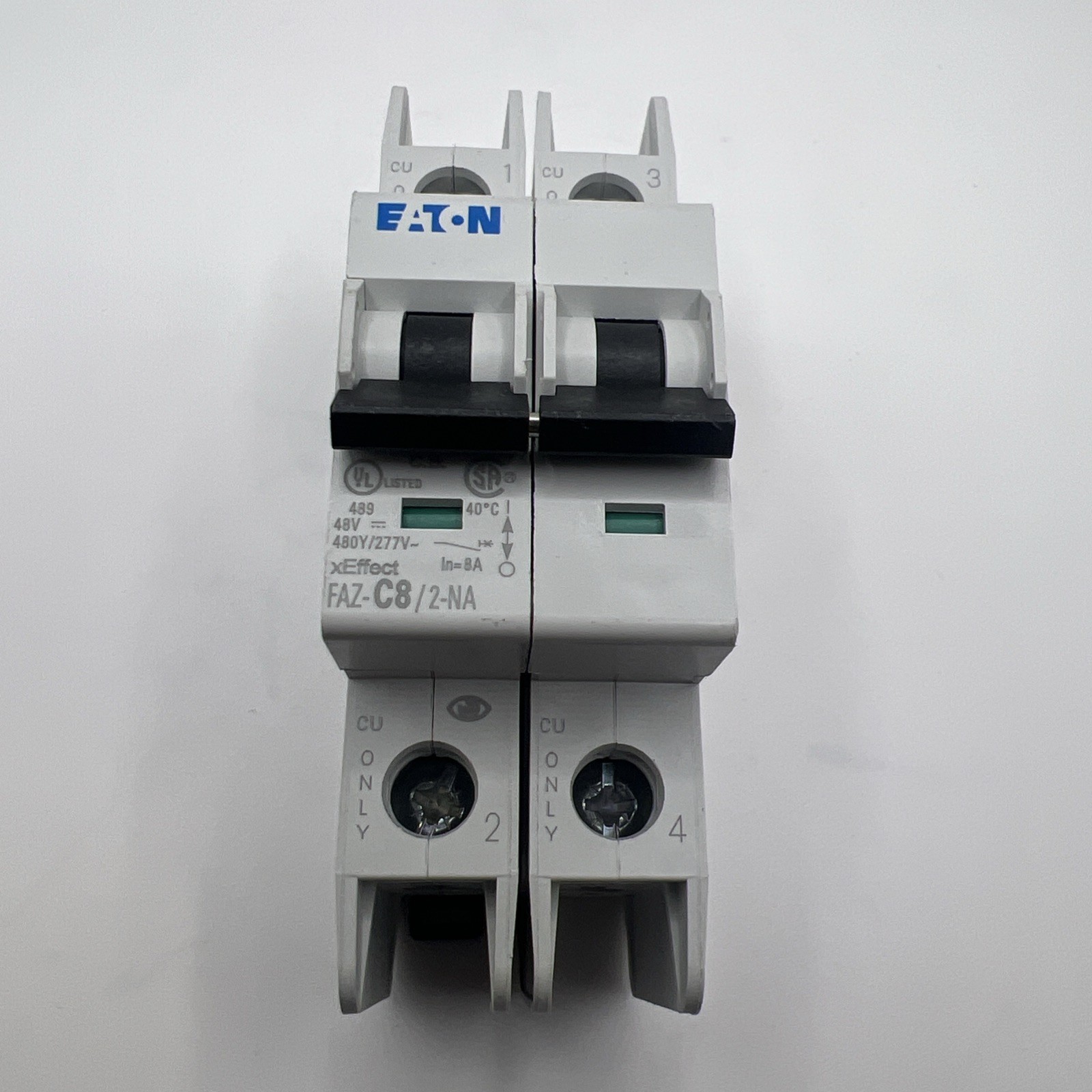Eaton FAZ-C8/2-NA 2 Pole 8A Trip C Miniature Circuit Breaker 102166, NEW