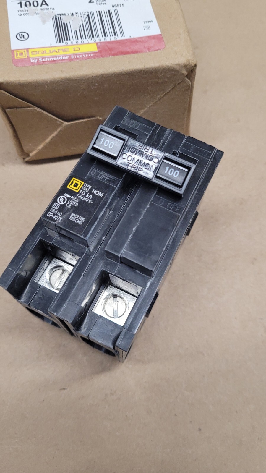 Square D HOM2100 100 Amp 2 Pole Plug-On Circuit Breaker 120/240VAC
