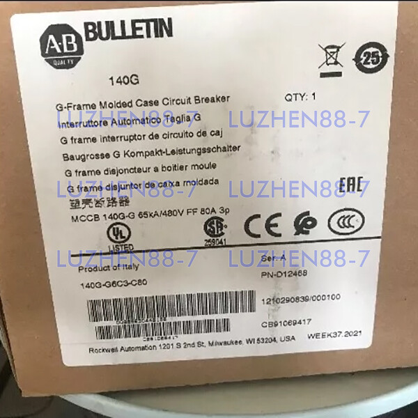 Allen-Bradley 140G-G6C3-C80 Circuit Breaker 80A 3-Pole 480V New Sealed