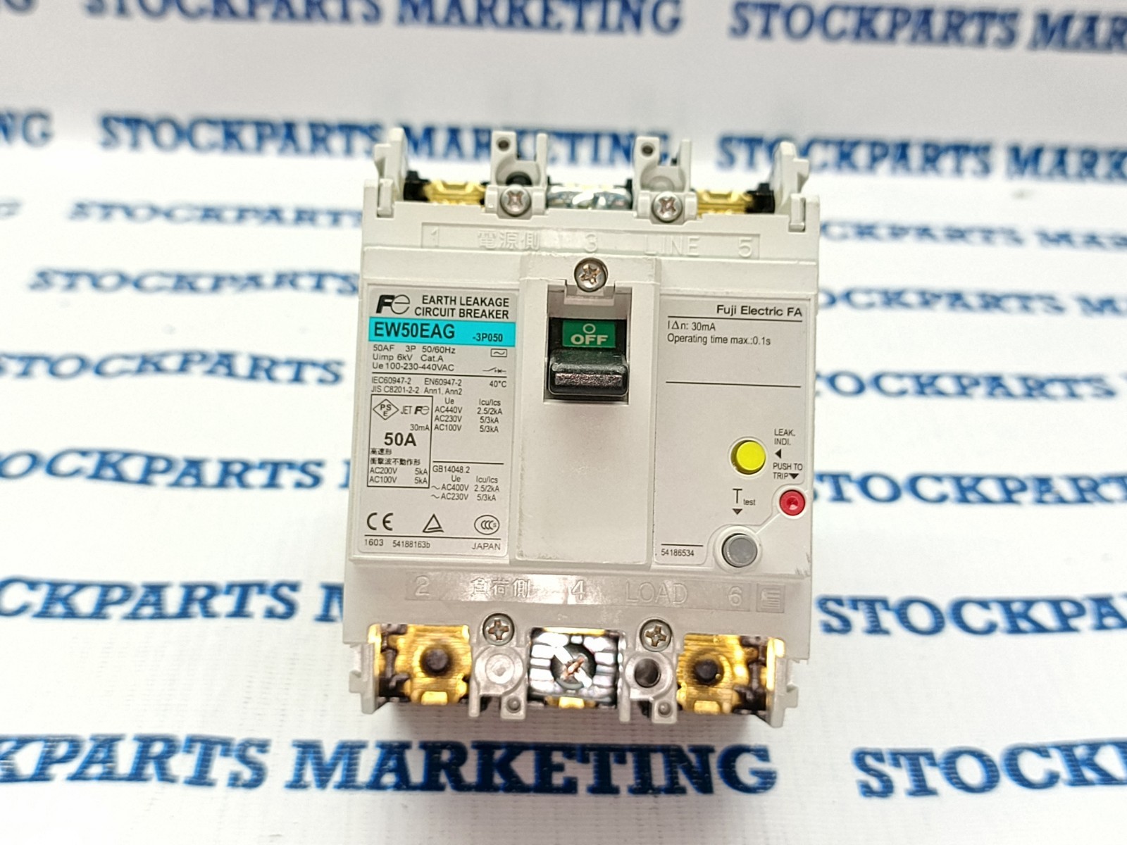 FUJI EW50EAG – 3P050 CIRCUIT BREAKER 50A 3P 50/60Hz FAST SHIP 30D WARRANTY!!!