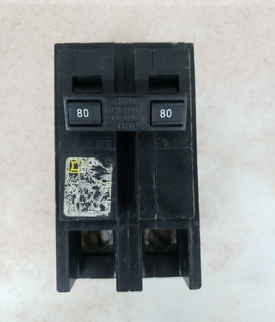 Square D HOM280 2-Pole 80-Amp 120/240V Plug-In Circuit Breaker W# *SEE PICS*