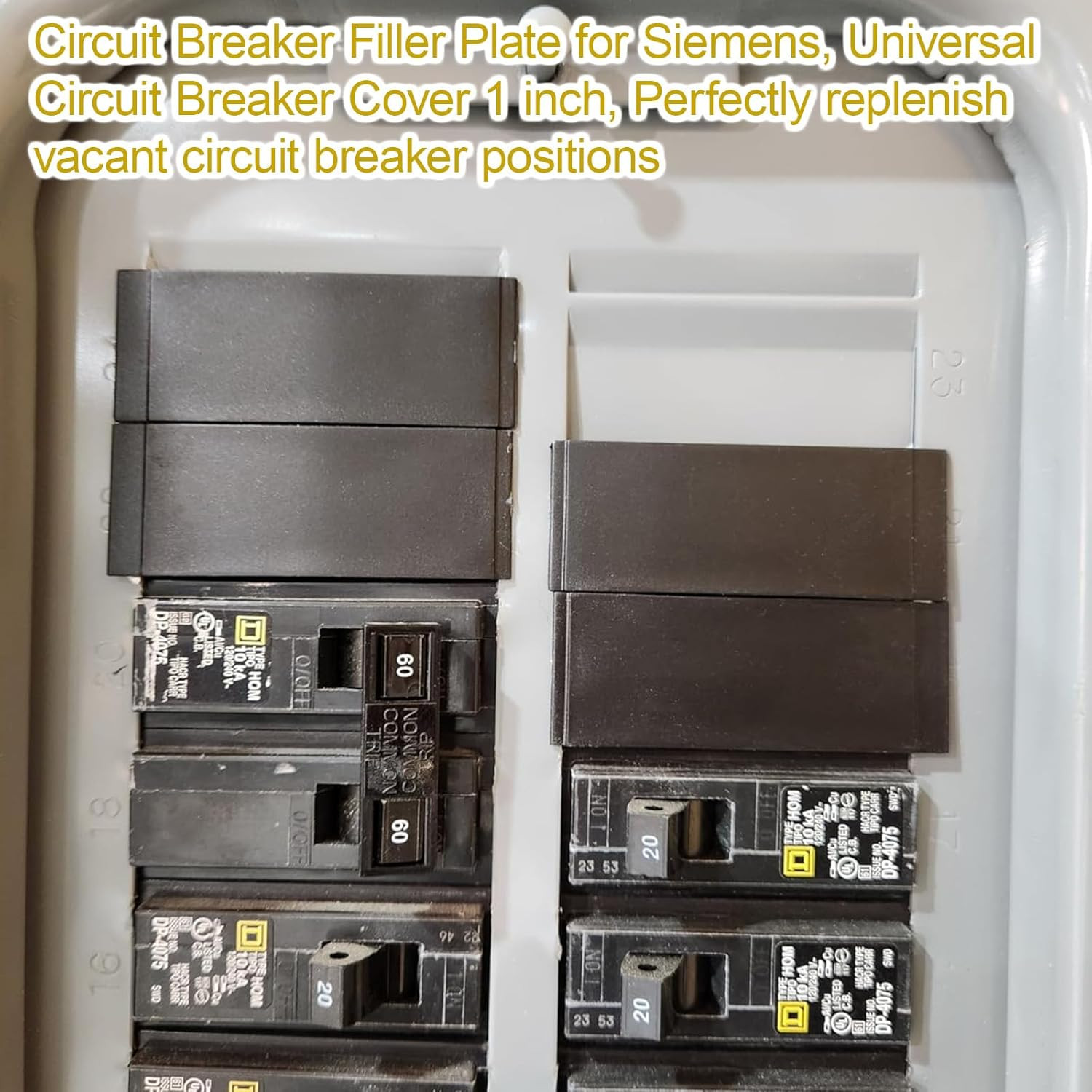 Circuit Breaker Filler Plate for Square D and GE, Universal 1 Inch Electric Pane
