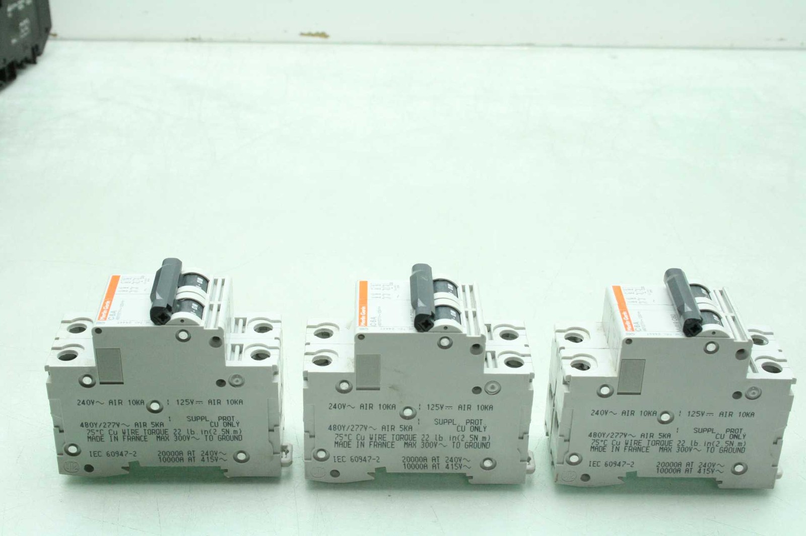 3 Merlin Gerin Multi9 C6A C60 / 2 Pole Circuit Breakers 60A 480Y/277V