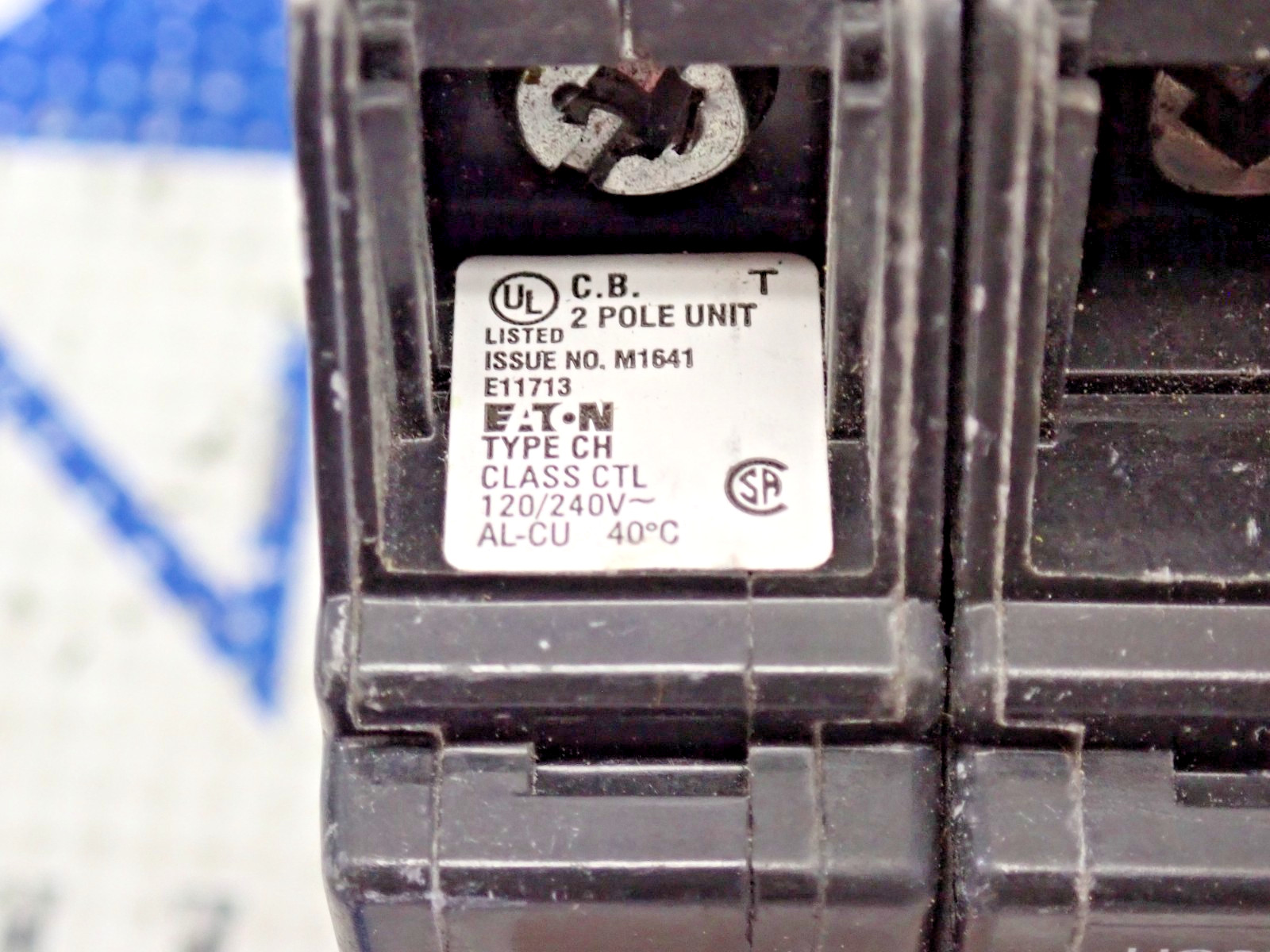 Eaton CHF230 30 Amp 2 Pole 120/240V plug in Plastic Hook Circuit Breaker