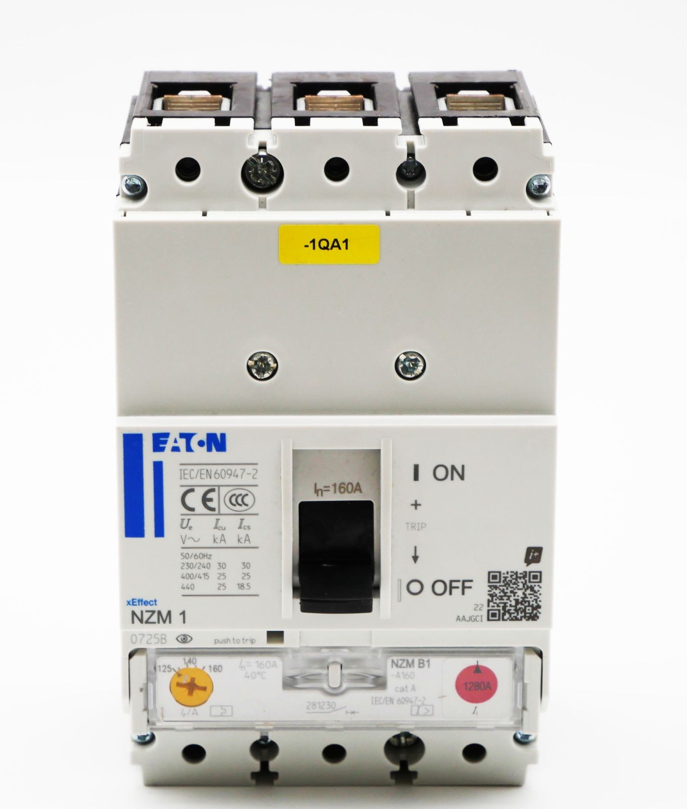 Eaton xEffect NZM 1 160A circuit breaker + NZM B1-A160 -used