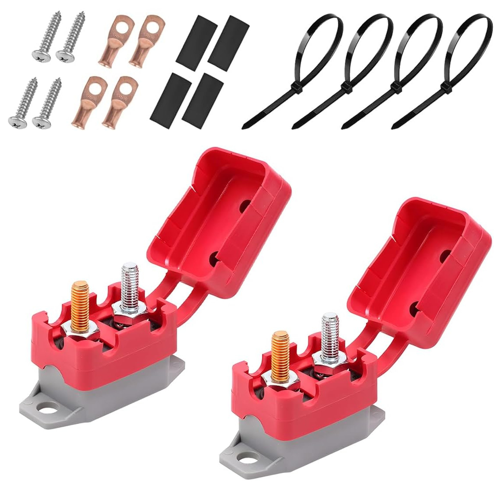 2 Pcs 50A Auto Reset Circuit Breaker 12V 24V 48V DC Stud Bolt Automotive Boat RV