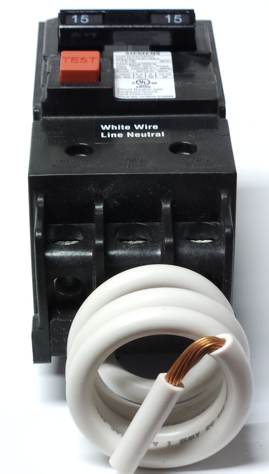 SIEMENS QE215 2 Pole 15 AMP Type QE EQUIPMENT Protection Ground Fault Circuit
