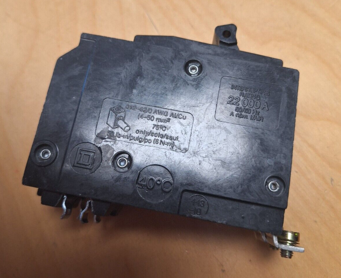 Square D QOB2125VH Bolt-on Circuit Breaker 125 Amp 2 Pole 120/240 Volts
