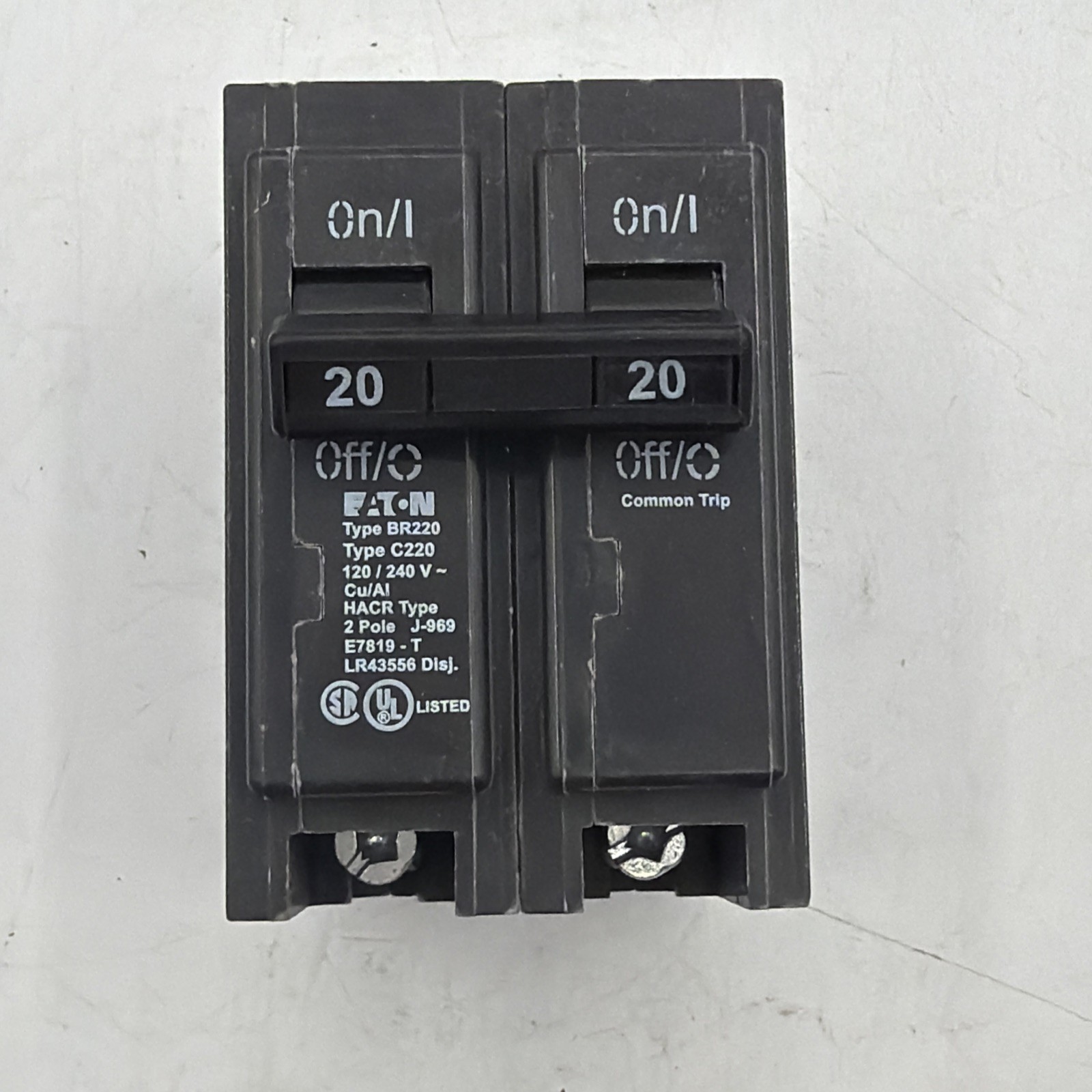 Eaton BR220 120/240VAC 20A 2-Pole Circuit Breaker NEW Free Shipping