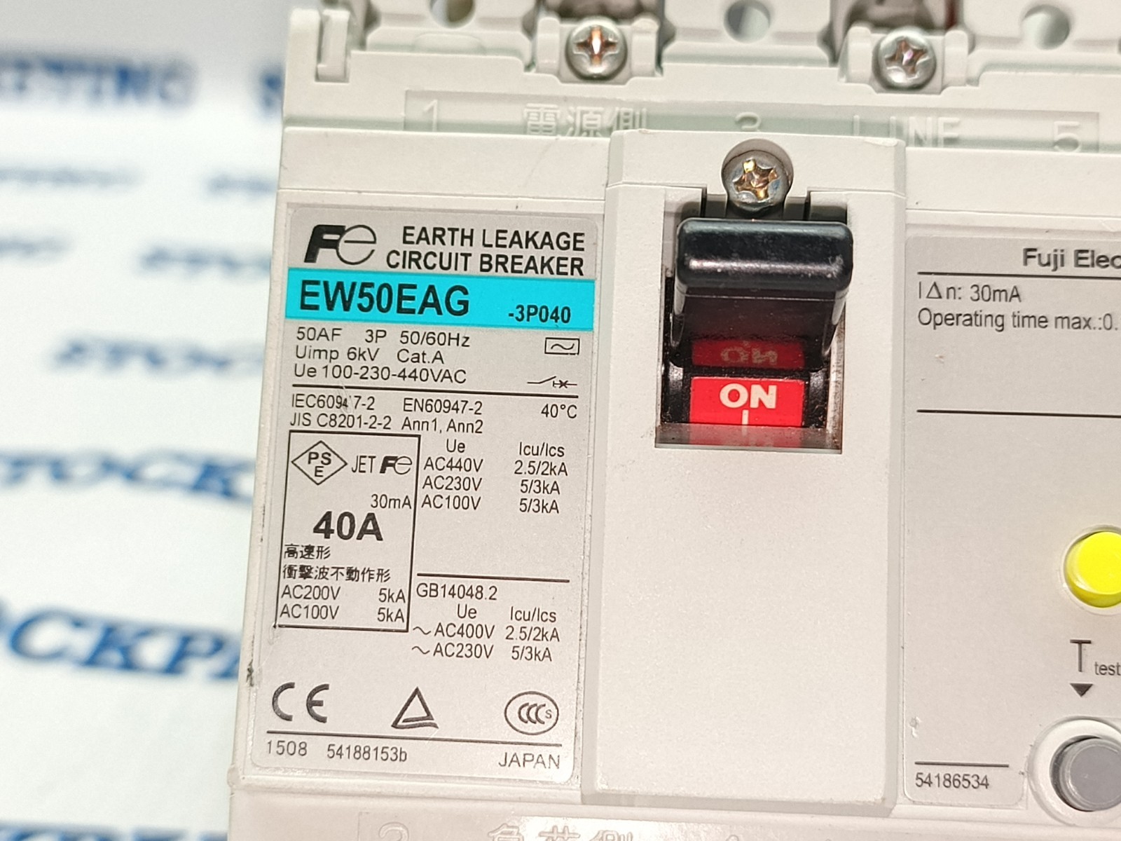 FUJI EW50EAG-3P040 EARTH LEAKAGE CIRCUIT BREAKER FREE FAST SHIP 30D WARRANTY!