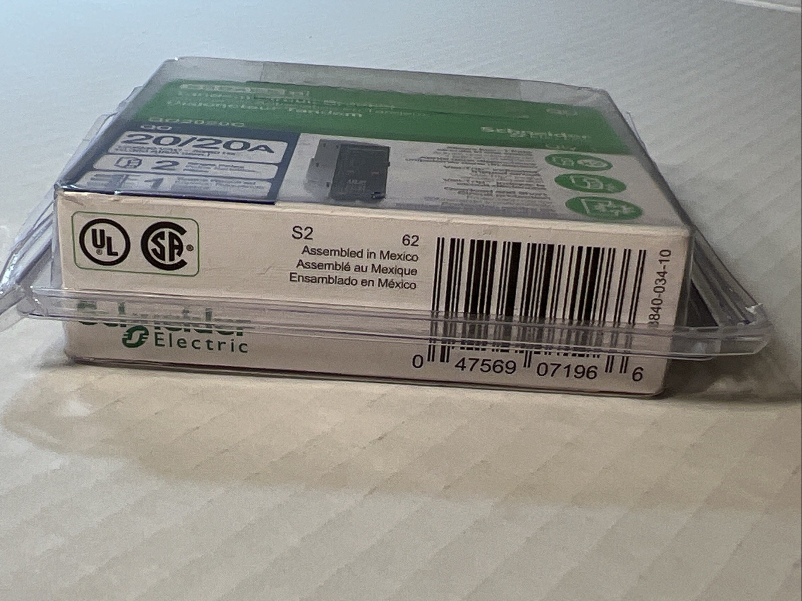 Square D Schneider QO 20 Amp Tandem Circuit Breaker QO2020C #24063/NEW