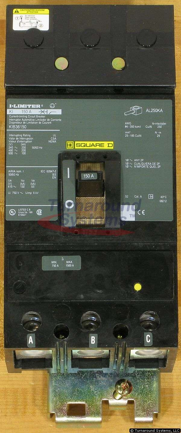 Square D KIB36150 Circuit Breaker,150 Amp, I-Line, 200 kAIR, NEW