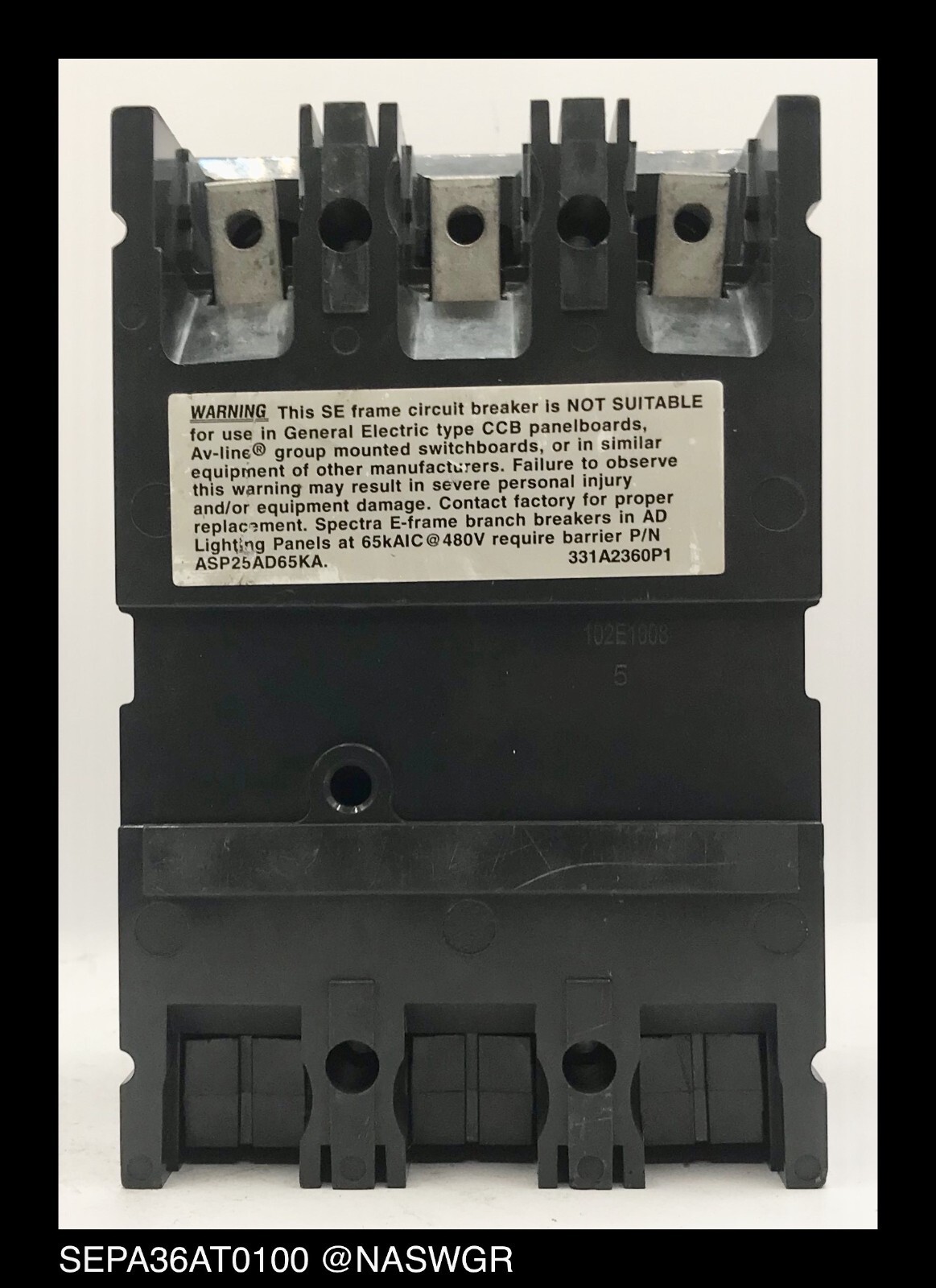 GE Spectra RMS SEPA36AT0100 Circuit Breaker ~ 100 Amp – Tested/1Yr Warranty