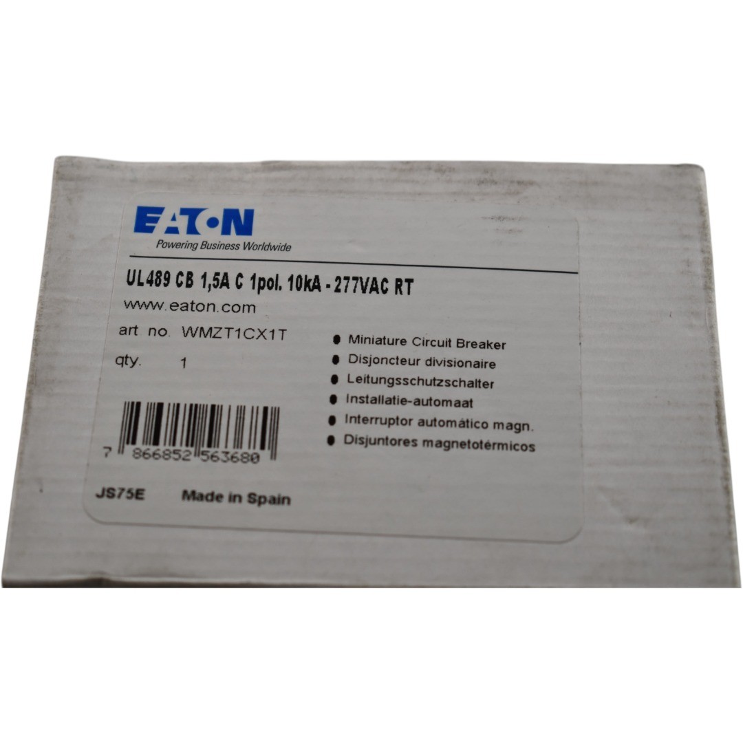 NEW Eaton WMZT1CX1T 0.1A 1 Pole Type C Miniature Circuit Breaker UL 489 277V 10k