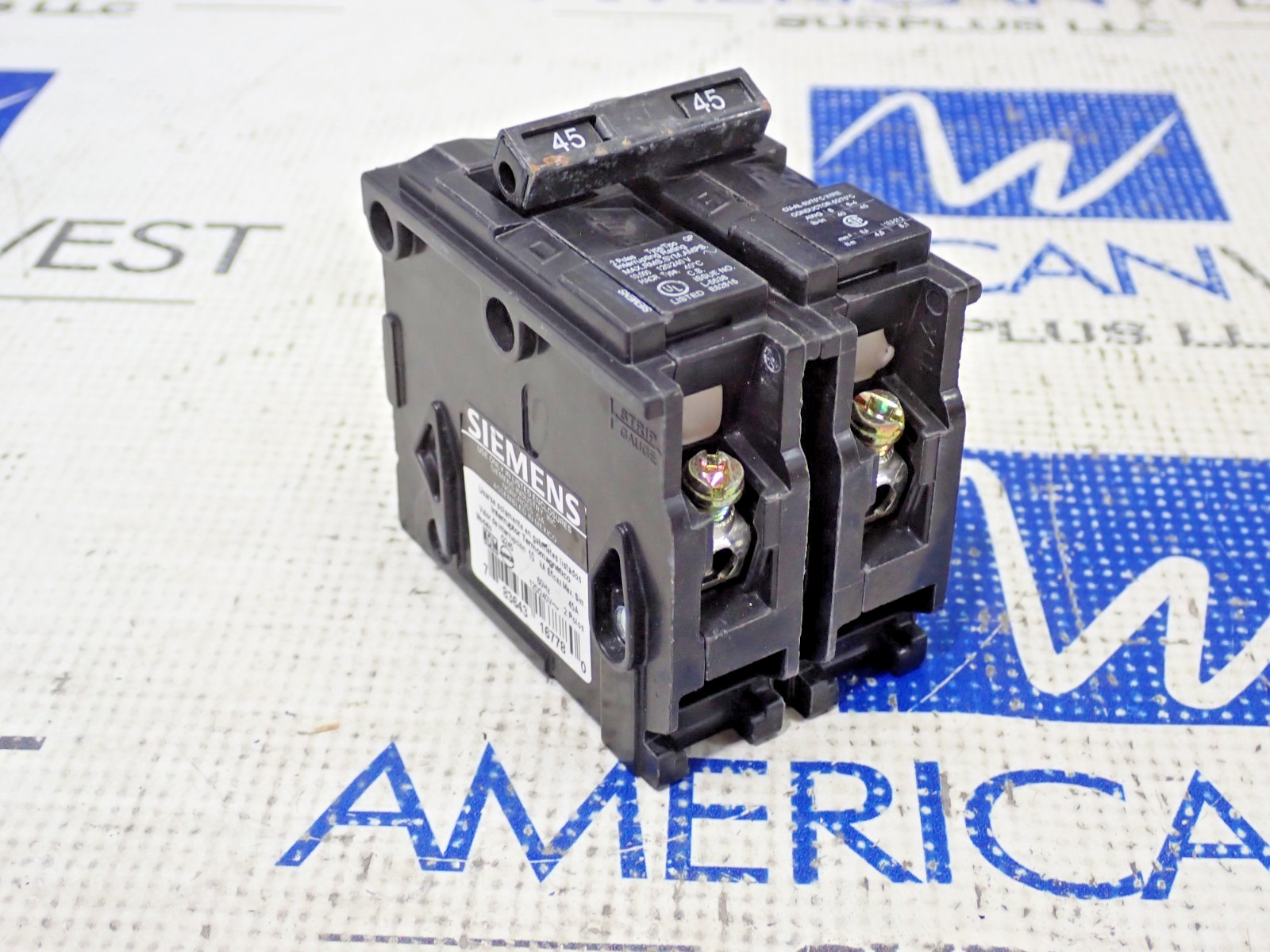 Siemens Q245 45 Amp 2 Pole 120/240V Plug in Circuit Breaker Tested