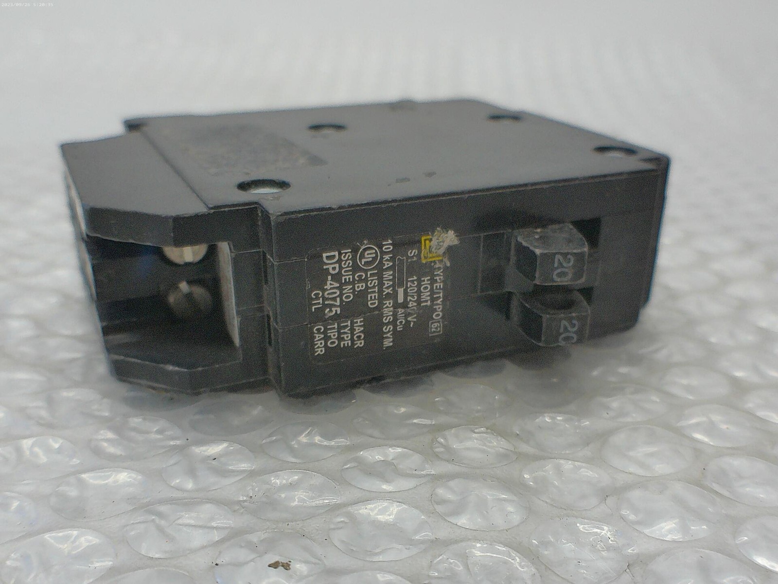 SQUARE D HOMT2020 BREAKER TANDEM 1POLE 20AMP NSNP.
