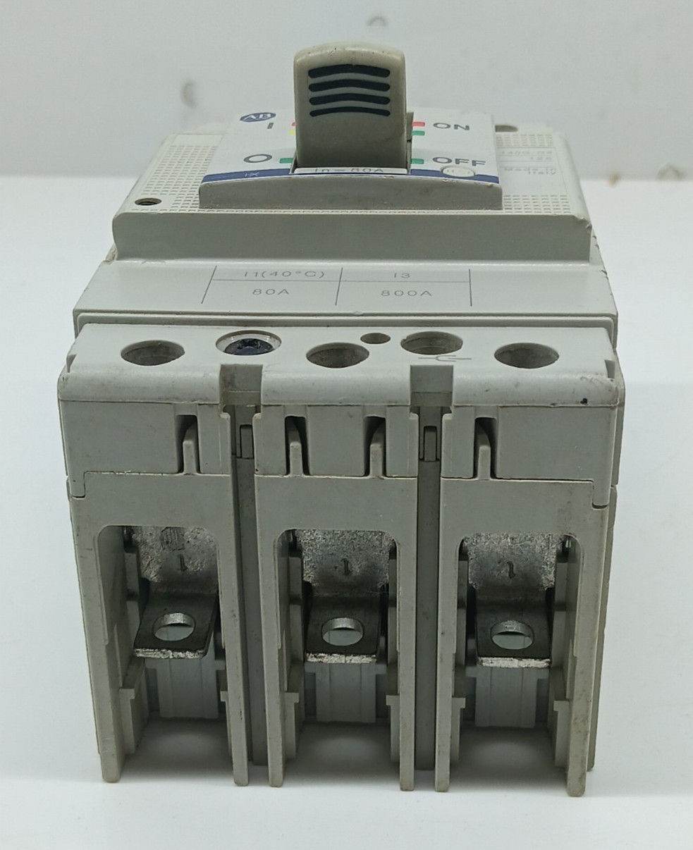 USED ALLEN BRADLEY 140G-G6C3-C80A SER A. CIRCUIT BREAKER 3 POLE 80 AMPS / LOT OF