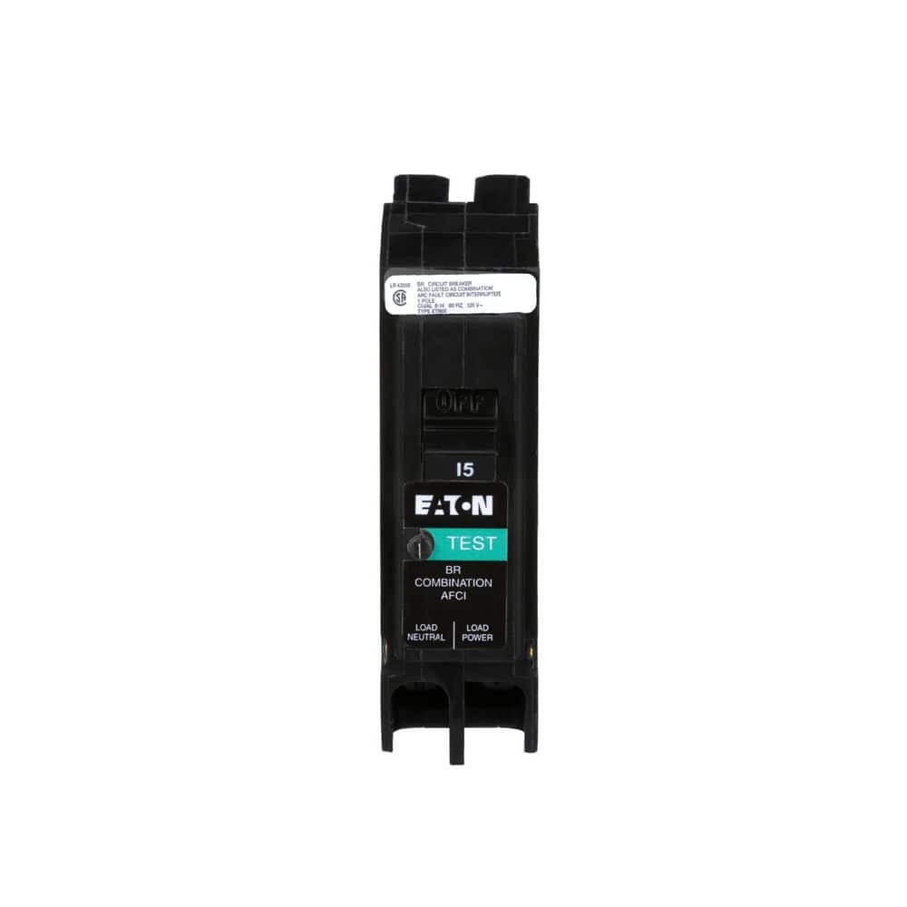 15 Amp AFCI Circuit Breaker Type BR, 120V, Pigtail Neutral, Eaton – New