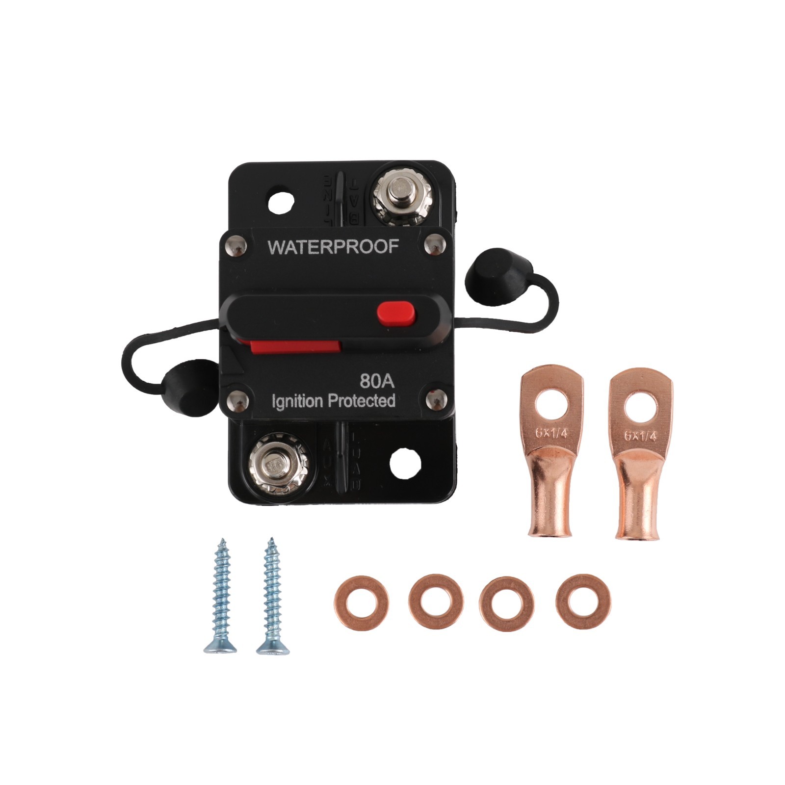 80A AMP Circuit Breaker Fuse 12-48V DC Car Boat Manual Reset Switch IP67