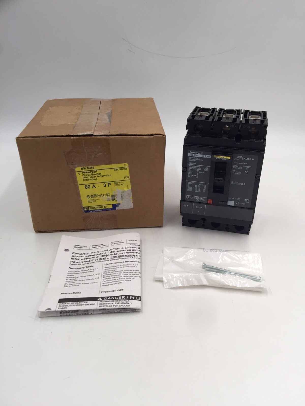HOUSTON STOCK NEW SQUARE D HGL36060 POWERPACT 60 AMP 600V FREE 2 DAY AIR BUY NOW