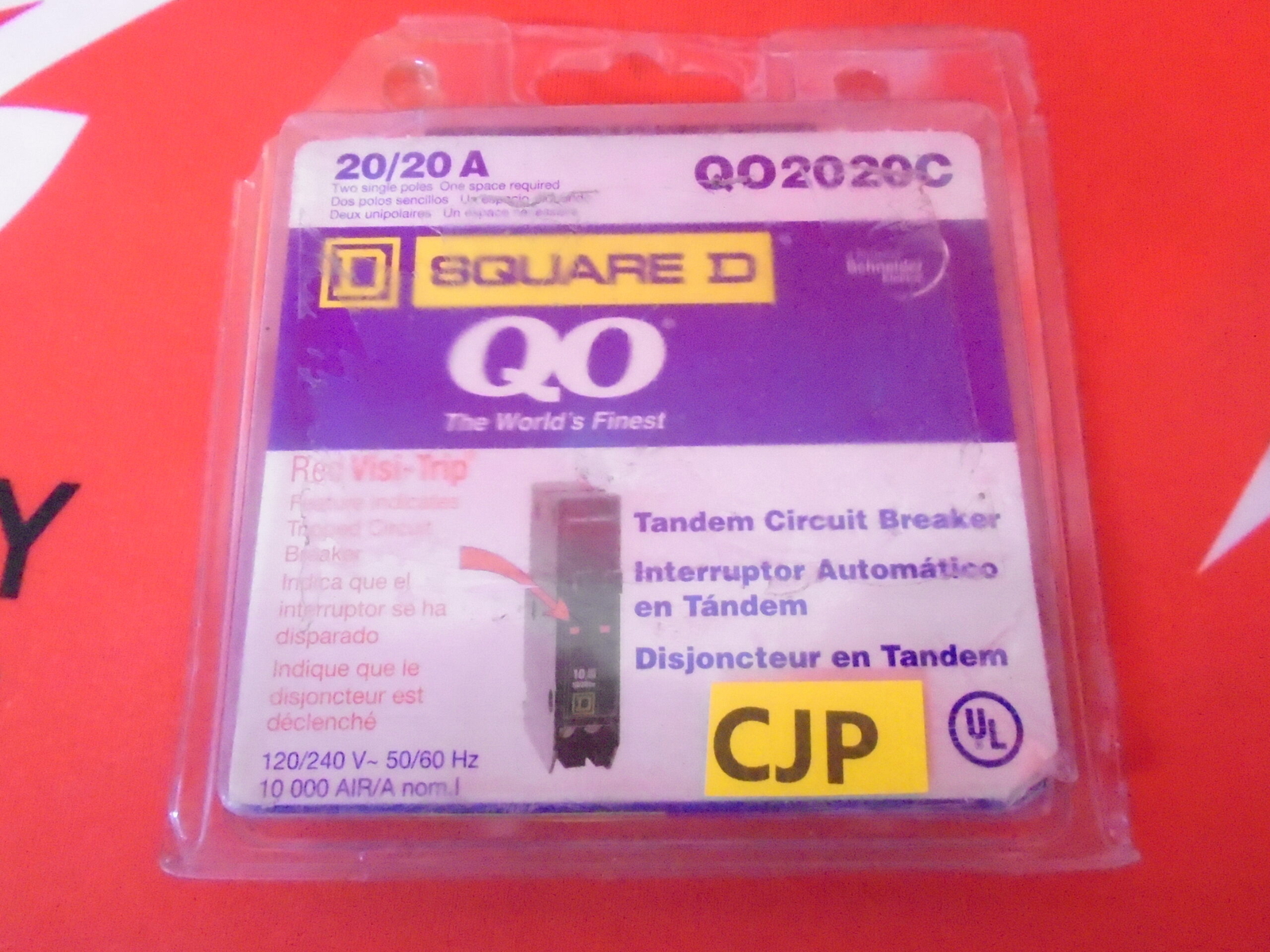 NIB SQUARE D CIRCUIT BREAKER QO2020C 20A 120/240V 2P 1YR WARRANTY
