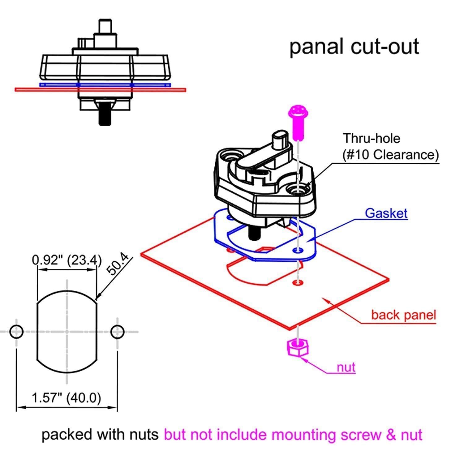 12V 24V 50A Panel Mount Circuit Breaker Manual Reset Auto Truck RV Marine