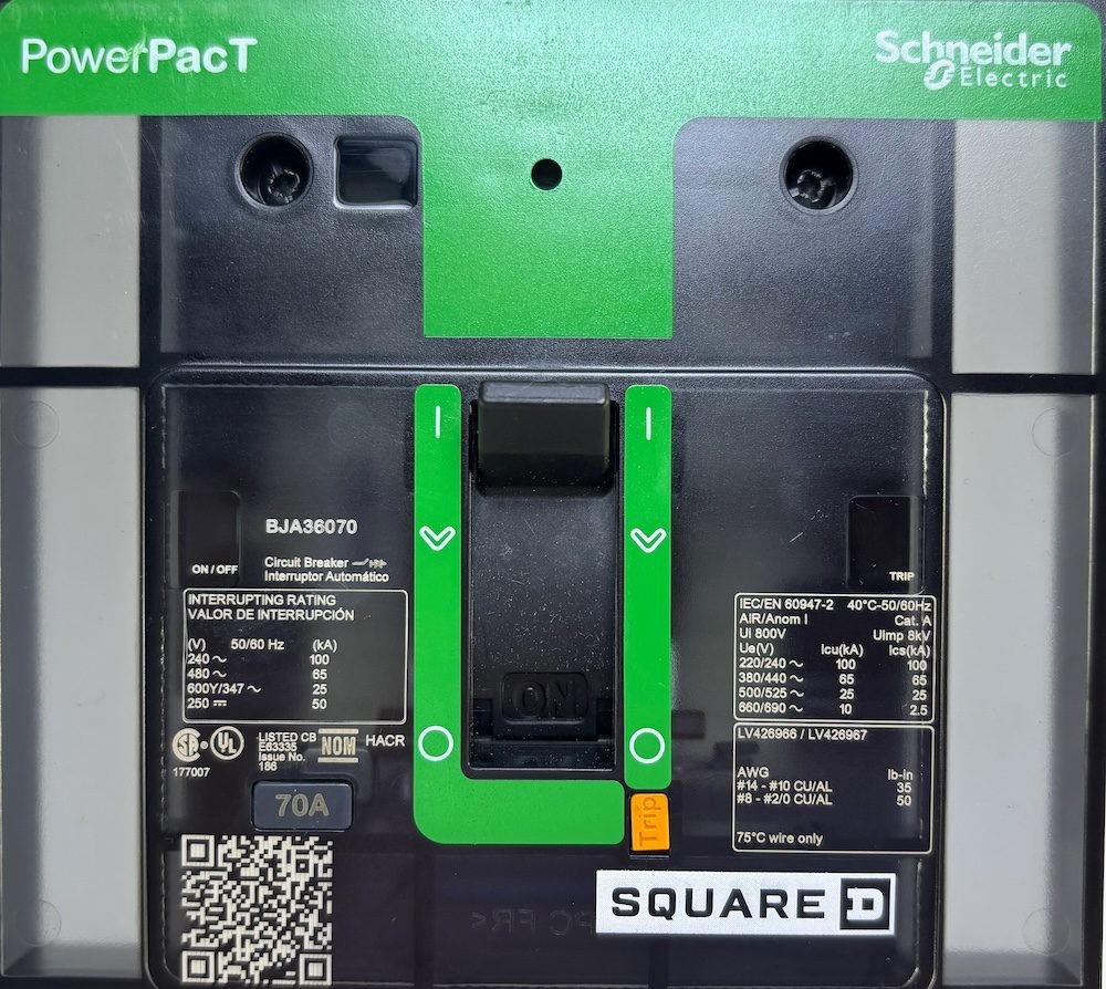 Square D BJA36070 3P 70A 347Vac I-Line Circuit Breaker (REPORT)