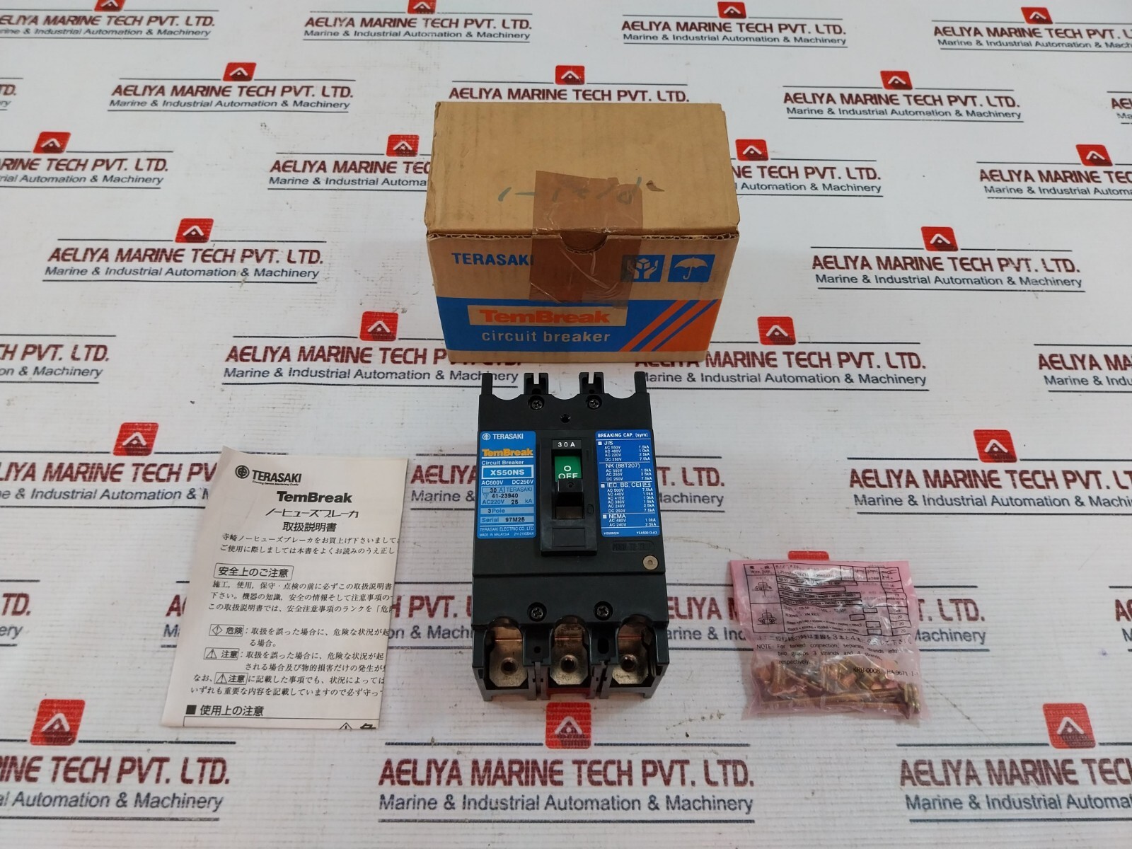 Terasaki Electric XS50NS Circuit Breaker 3 Pole 30A AC600V DC250V